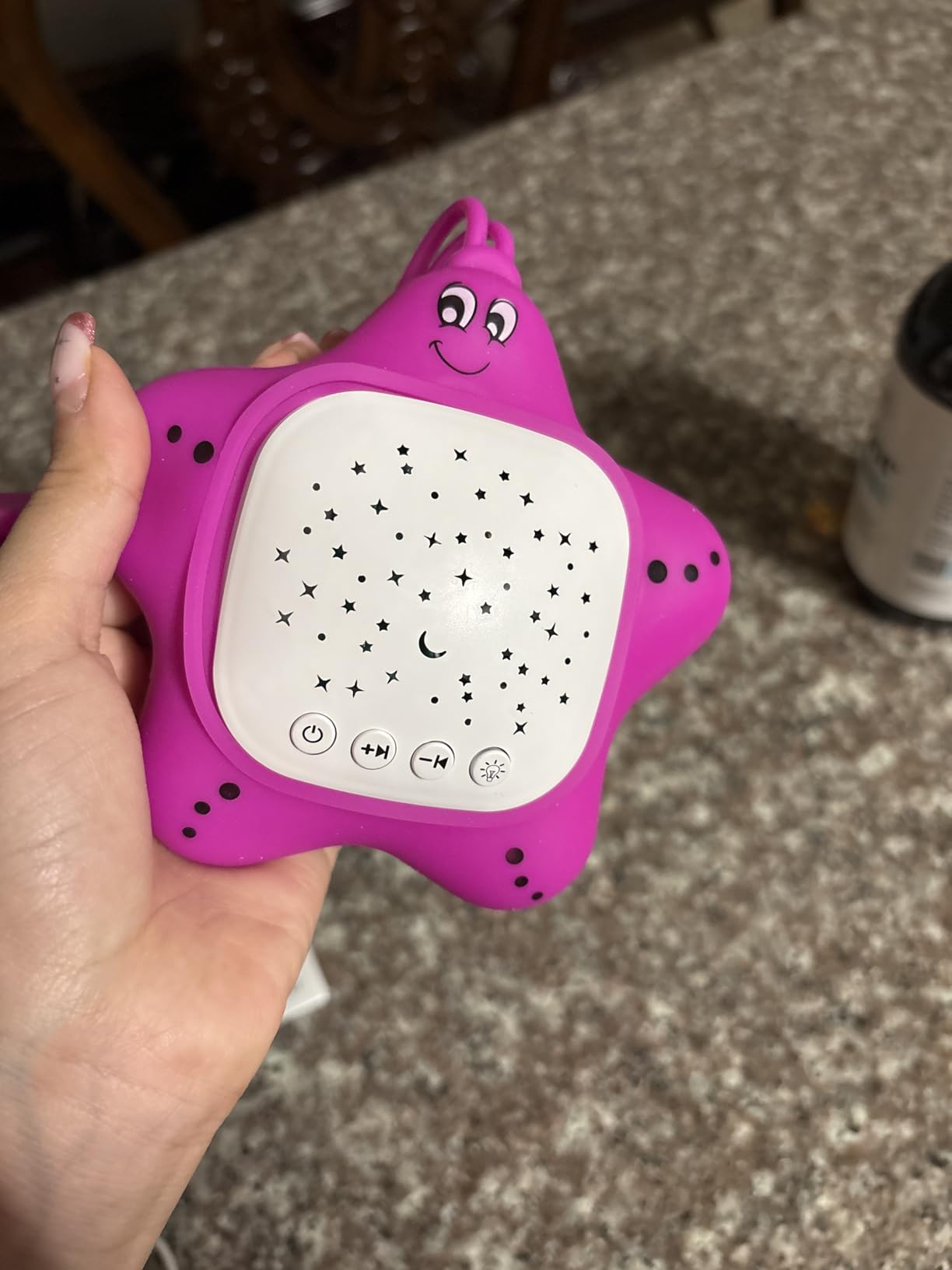 Portable Star Projector Baby Sound Machine Soother White Noise for Sleeping | Rechargeable Sleep Aid Infant Soother with Projector Light, Lullabies Music for Travel, Crib, Nursery, Stroller, Ideal Gift customer photo 1