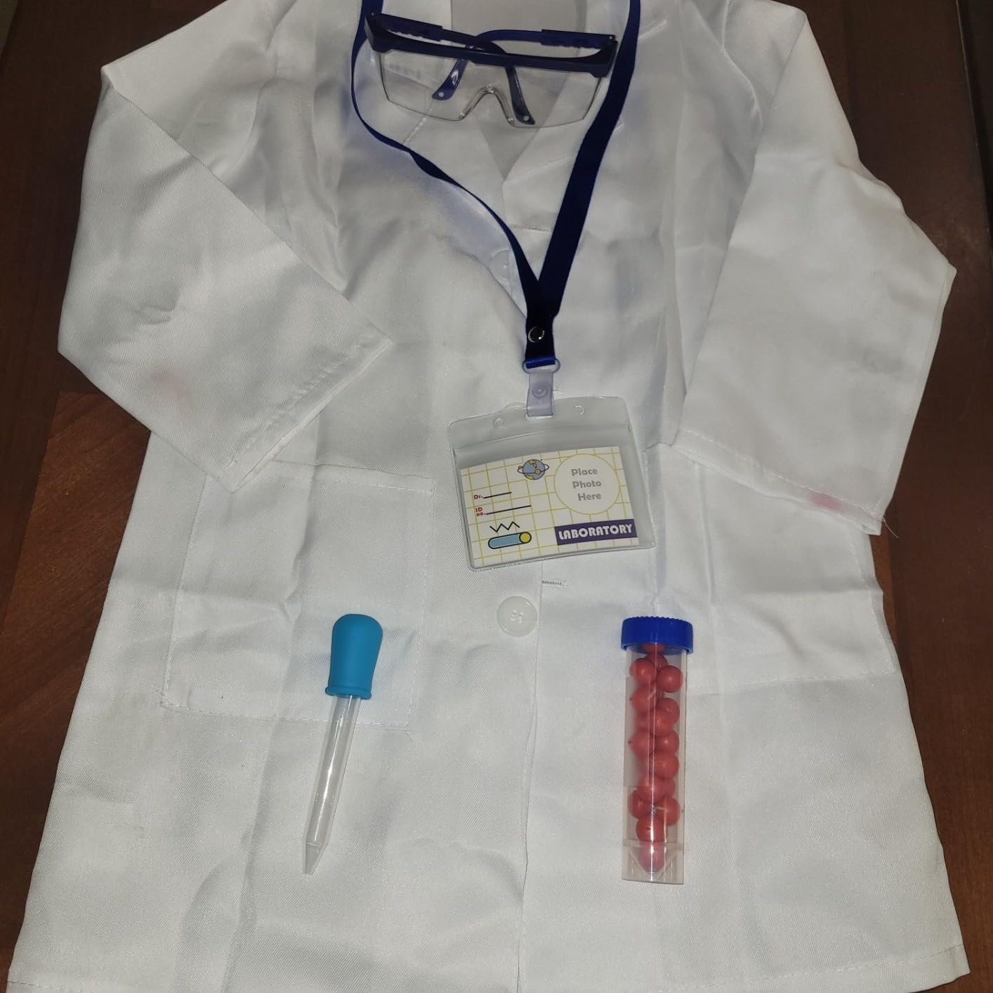 UNGLINGA Kids Lab Coat Doctor Scientist Costume with Science Goggles ID Card Test tube customer photo 1