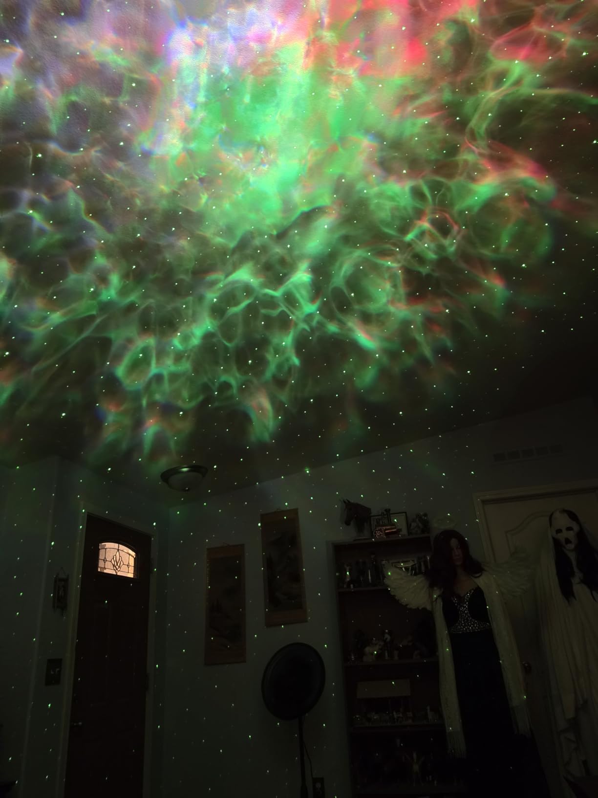 One Fire Galaxy Projector, 15 Colors, Gifts for Girls & Women & Boys, White Noise | Birthday, 7 Brightness, Green Star, 4 Speed, Bluetooth, Remote, Timer, Teen Bedroom Decor, Relax, Party, Led Lights, Lava Lamp customer photo 2