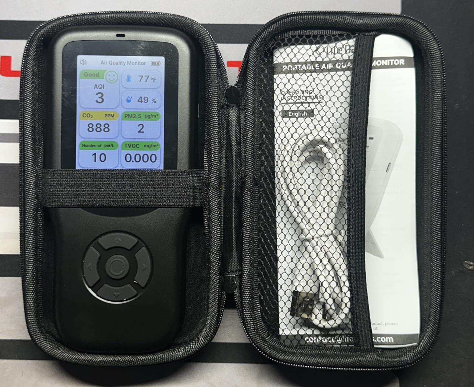 LifeBasis Air Quality Monitor Indoor, 11-in-1 Air Quality Detector | Air Meter Test AQI, PM1.0, PM2.5, PM10, CO2, TVOC, HCHO, Particles, Temperature and Humidity with Alert - Black customer photo 1