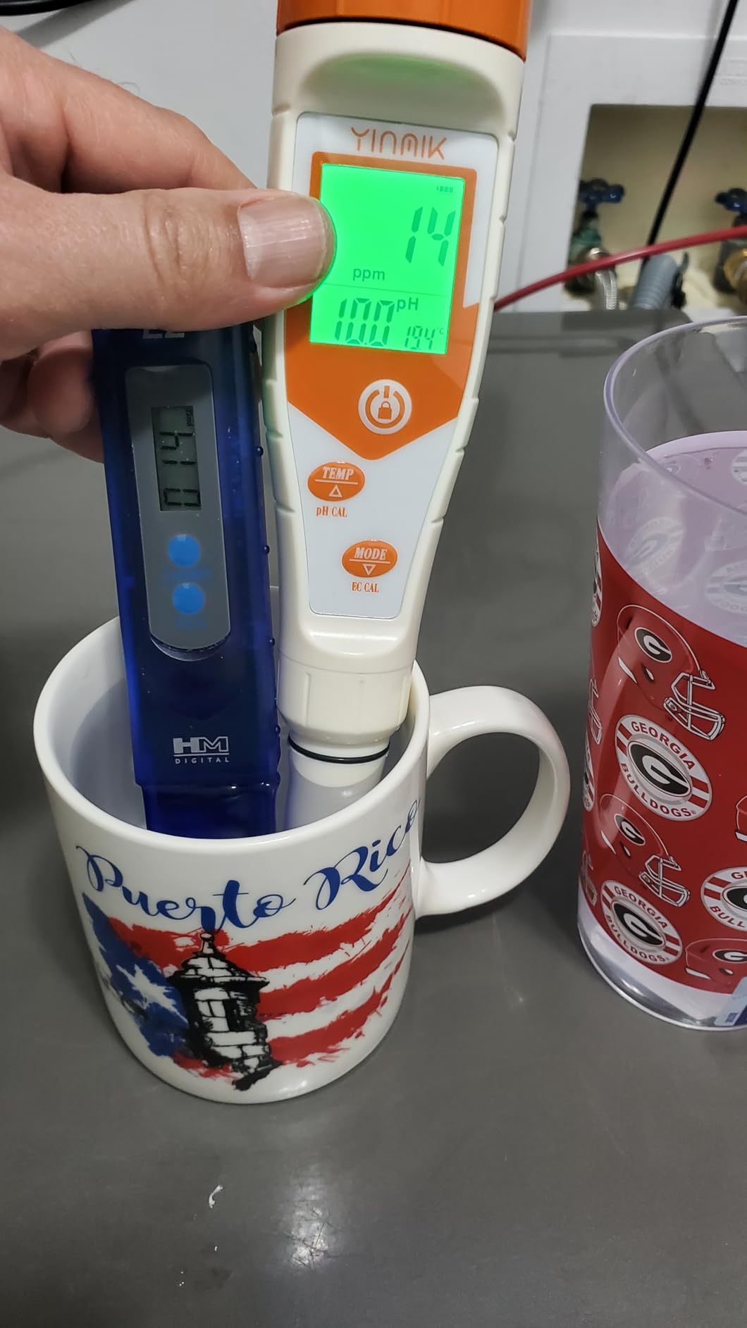 YINMIK pH Meter for Hydroponics, 4 in 1 PPM EC Meter for Plant Nutrients | Simultaneous Measurement of pH Conductivity TDS Temperature, for Reservoir Tank Water, DWC, Aeroponic Garden customer photo 1