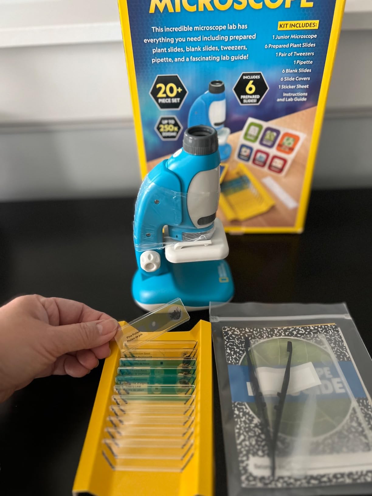 National Geographic Junior Microscope Science Kit with 250x Magnification | Handheld Mini Attachment, 12 Slides, Dual Viewing Options, Biology Experiments, Beginner STEM Toy, Birthday Gift customer photo 1