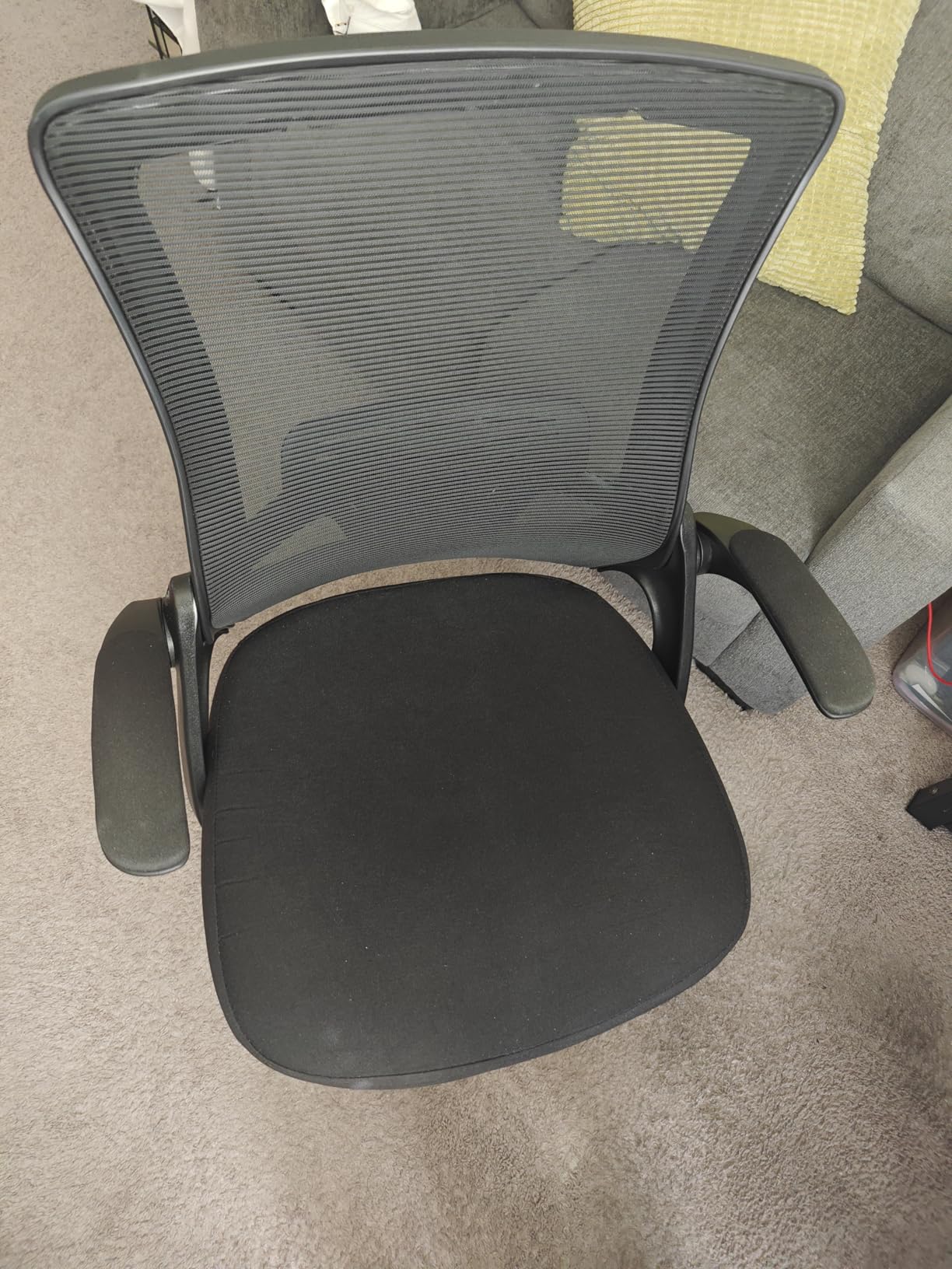 NEO CHAIR Office Desk Chair High Back Mesh Chair Adjustable Lumbar, Black | Ergonomic High-Back Design with Breathable Mesh, Flip-Up Armrests, Comfortable Support for Home office or Computer Work customer photo 2