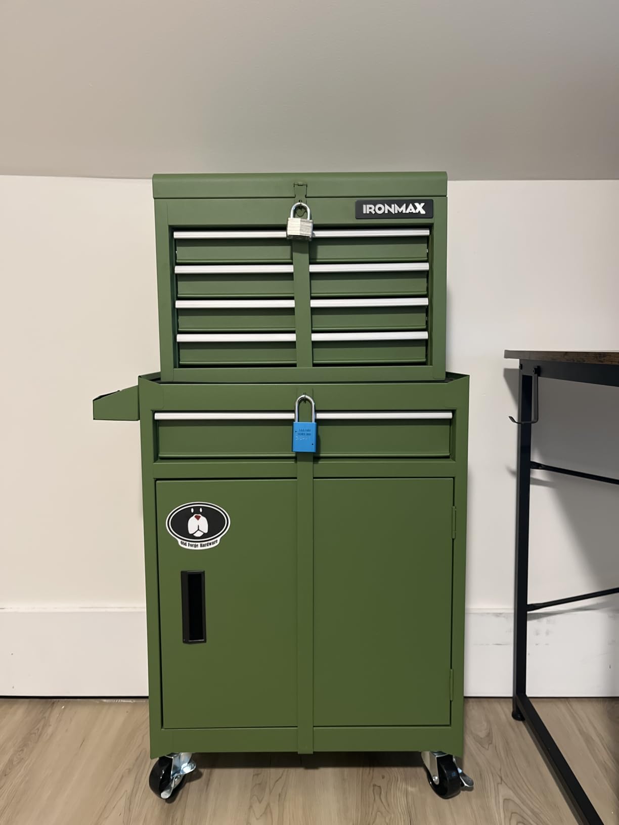 Goplus Tool Chest, 5 Drawers Rolling Tool Cabinet with Detachable Top Toolbox, Universal Lockable Wheels, Lock Bar, Protective Liner & Tool Rack, Metal Tool Storage Cart customer photo 1