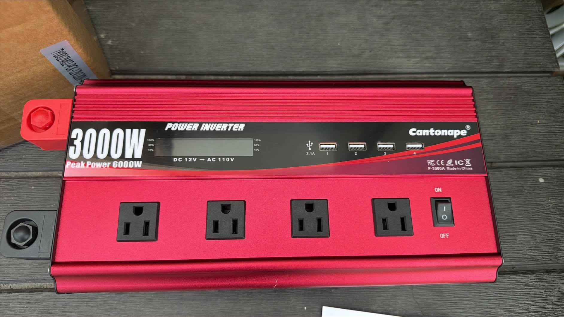 Cantonape 3000W Power Inverter 12V to 110V/120V DC to AC with LCD Display | Remote Controller 4 x AC Outlets and 4 x 3.1A USB Car Adapter for Car Truck Boat RV Solar System customer photo 2