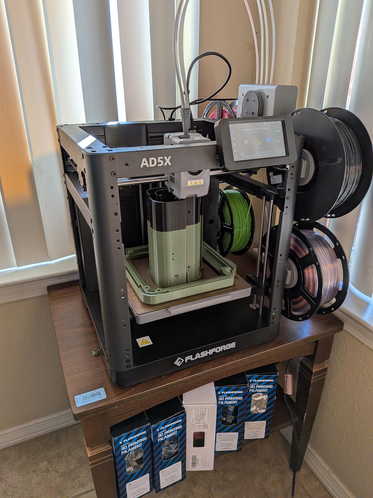 FLASHFORGE AD5X Multi-Color 3D Printer, CoreXY 600mm/s High-Speed, 1-Click Auto Leveling, 300°C Direct Drive Extruder, 220x220x220mm Build Volume, Ideal for Precision and Efficiency customer photo 1