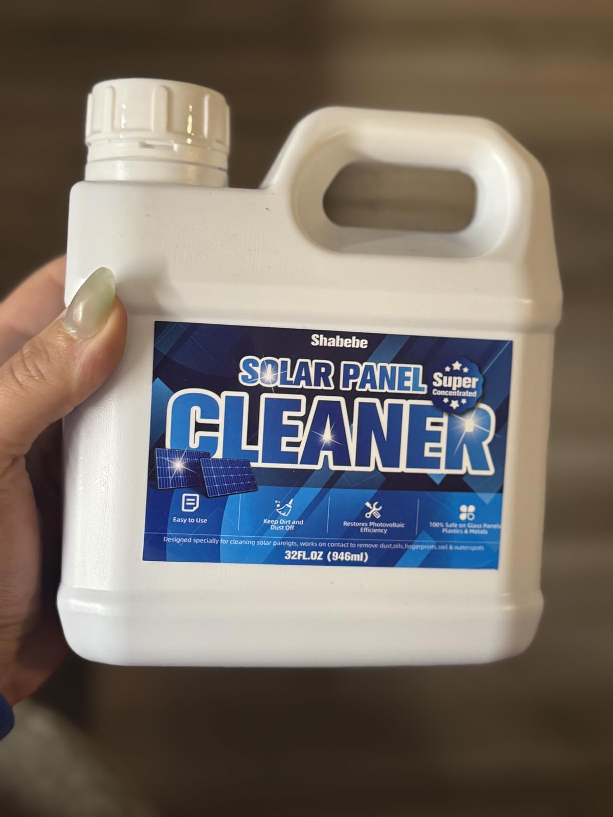 Solar Panel Cleaner 32oz (Makes 150 Gallons) - 20X Strength Super Concentrated Glass & Solar Panel Cleaning, Industrial Grade Streak-Free Fast Dry Remove Oils, Water Spots, Dust, Droppings customer photo 2