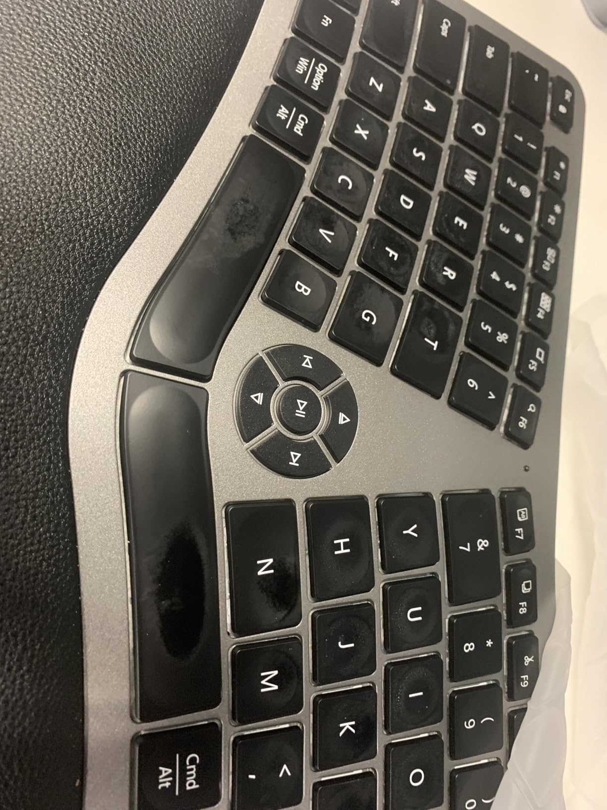 ProtoArc EK01 Plus Backlit Bluetooth Ergonomic Keyboard, Full Size, Grey | Adjustable brightness, split design, cushioned wrist rest, connect 3 devices via Bluetooth/2.4G, 2000mAh USB-C rechargeable. customer photo 1