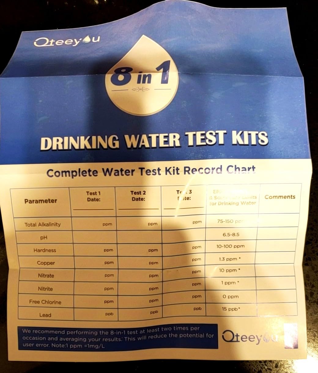 Lead Water Test Kit 8 in 1 Home Drinking Water Testing Kits 5pcs Independent Bag customer photo 2