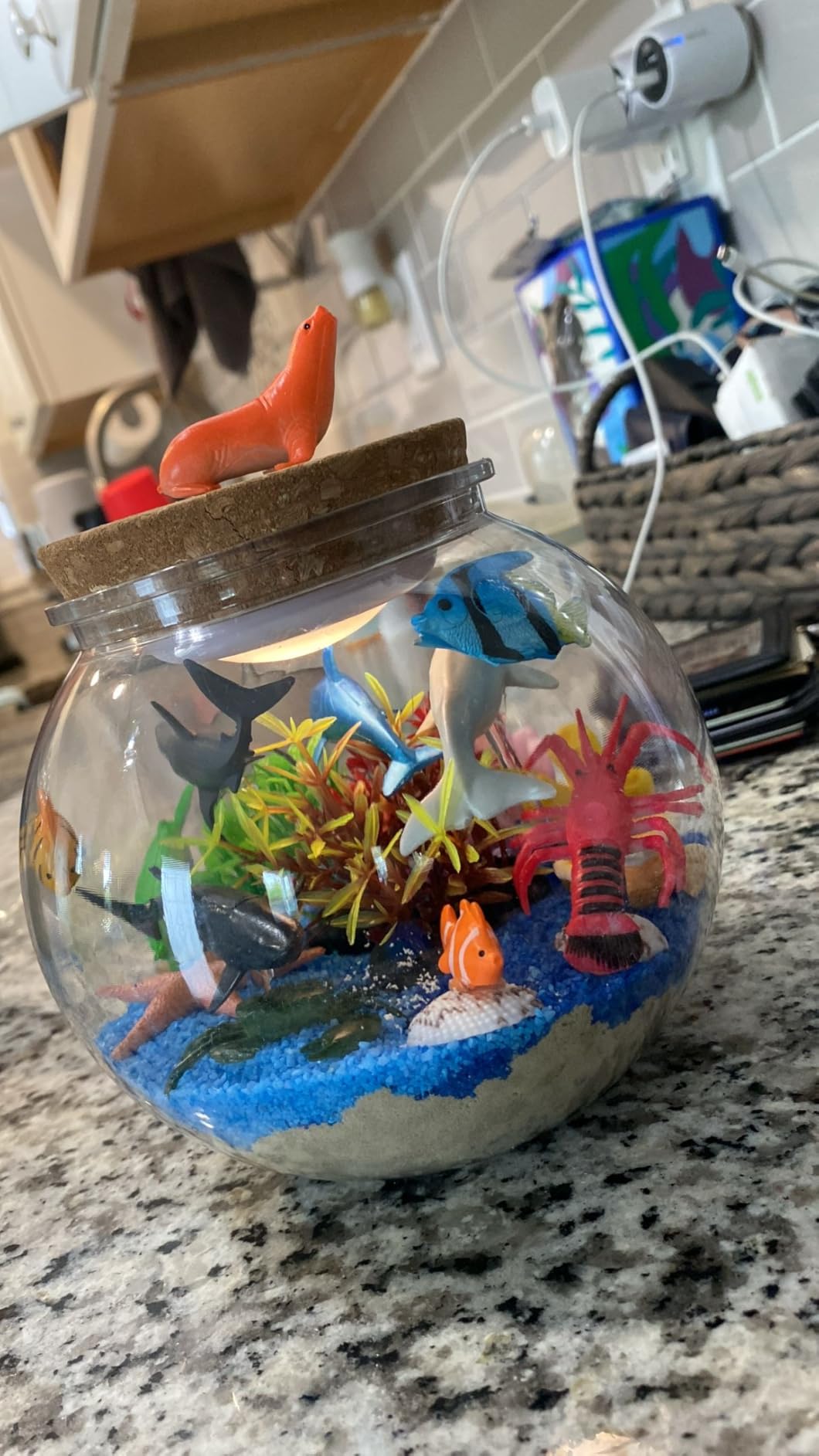 Ocean Light Up Terrarium Kit for Kids - LED Night Light Ocean Birthday Gifts for Girls & Boys Ages 4 5 6 7 8-12, Kids Arts & Crafts Kit, Easter Ideal Gifts customer photo 1