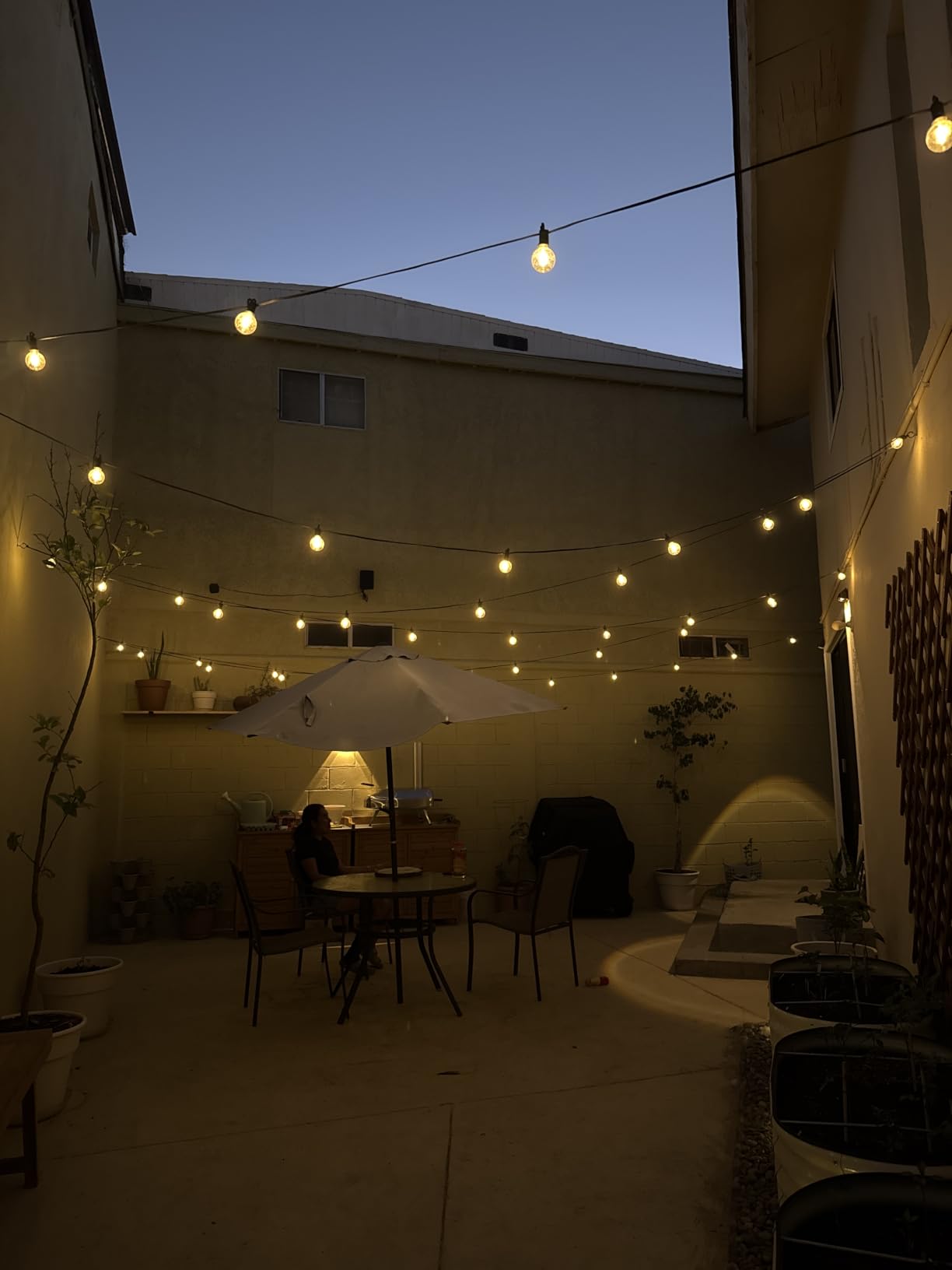 Brightown 108FT 52LED Solar String Lights Outdoor with Remote & USB Port | Shatterproof Bulbs, Dimmable & Timable, 3 Modes, Patio Lights Solar Powered with a Mount Clip for Camping Backyard Garden customer photo 1