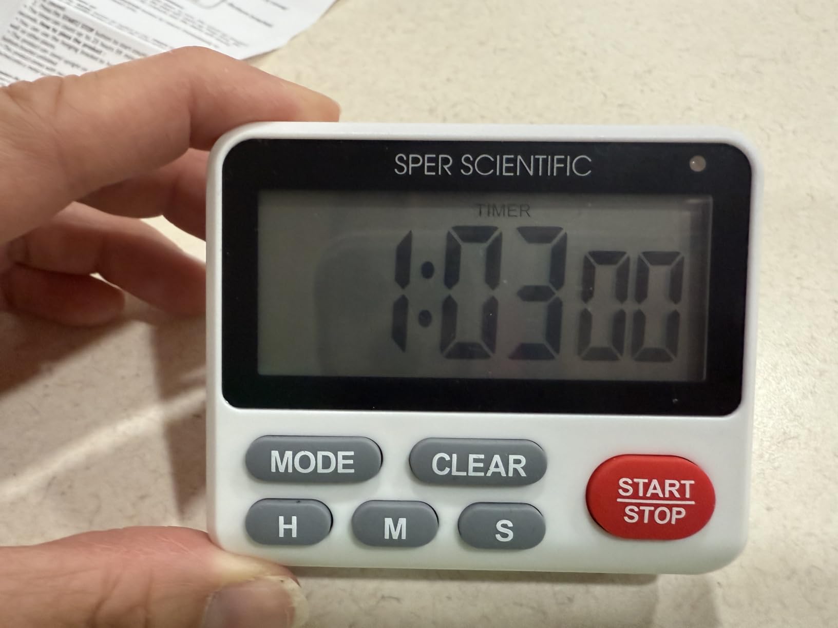 Sper Scientific Digital Count Up/Down Timer with Audible & Visual Alarm 810003 - Timer with Large Display & Loud Alarm with Up to 99 Minute Countdown - for Labs, Cooking, Workouts, Classroom & More customer photo 2