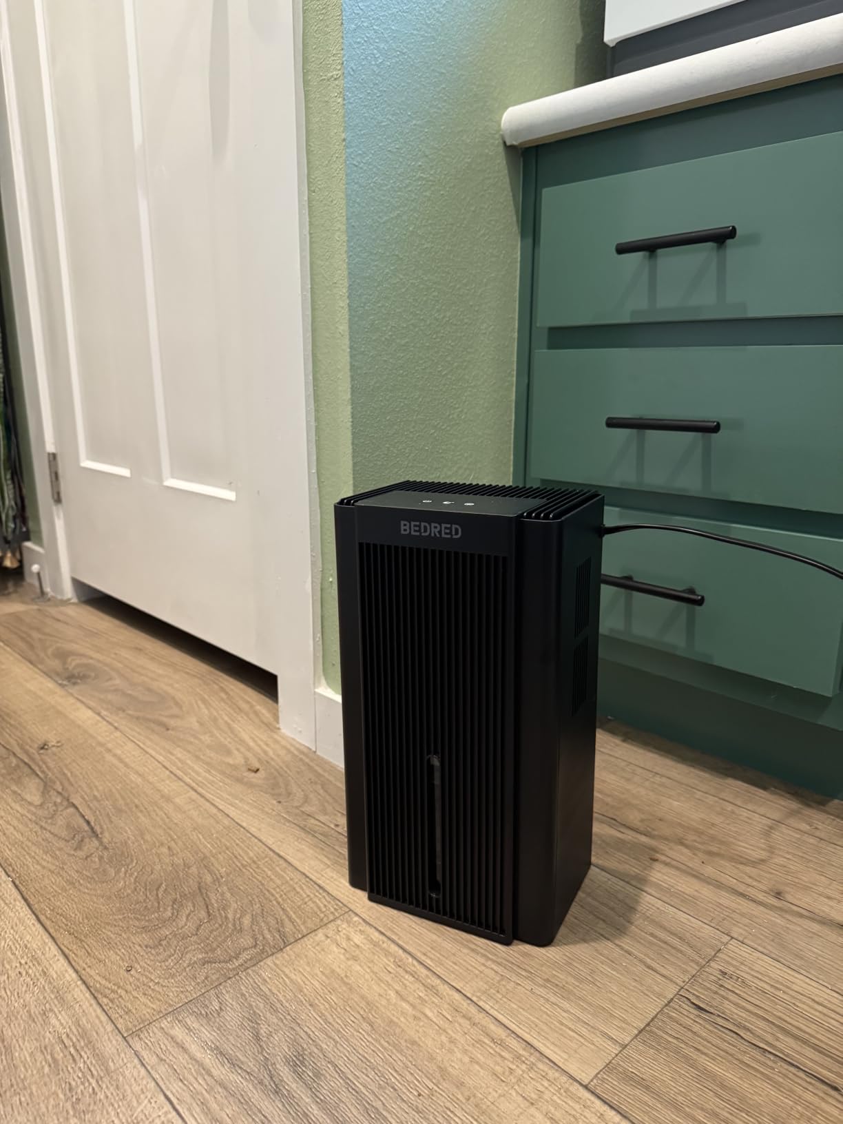 BEDRED Dehumidifier, 95OZ Dehumidifier for Home 1000 sq ft - Quiet with Auto Shut Off & Relaxing 7 Color Ambient Light, Ideal for Livingroom, Bedroom, Basement (Black) customer photo 1