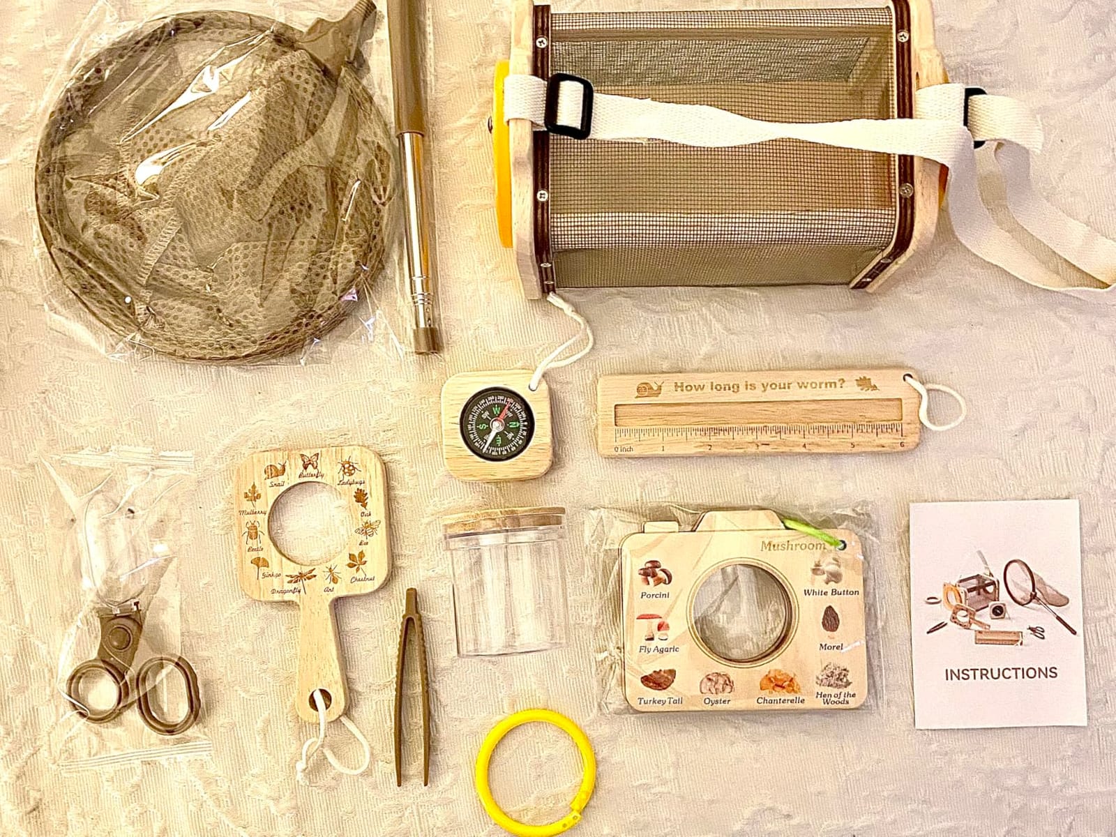 Wooden Bug Catcher Kit for Kids 3-8, 10PCS Durable Outdoor Explorer Kit with Magnifying Glass, Butterfly Net & STEM Guide, Catch & Release Adventure Set for Backyard & Camping customer photo 1