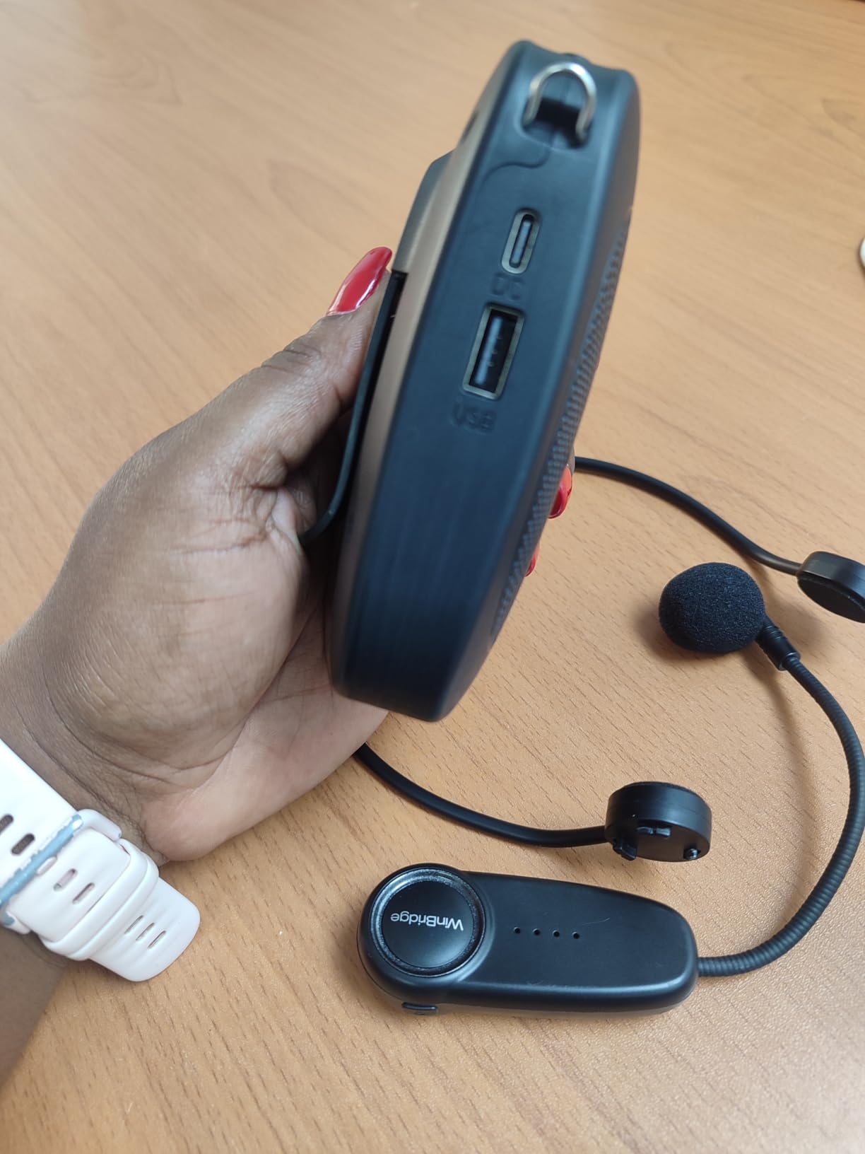 15W Wireless Voice Amplifier with Headset Microphone | Speaker with Microphone, Bluetooth Mic Headset Speaker for Teachers Elderly, Portable PA System for Classroom C002 customer photo 1