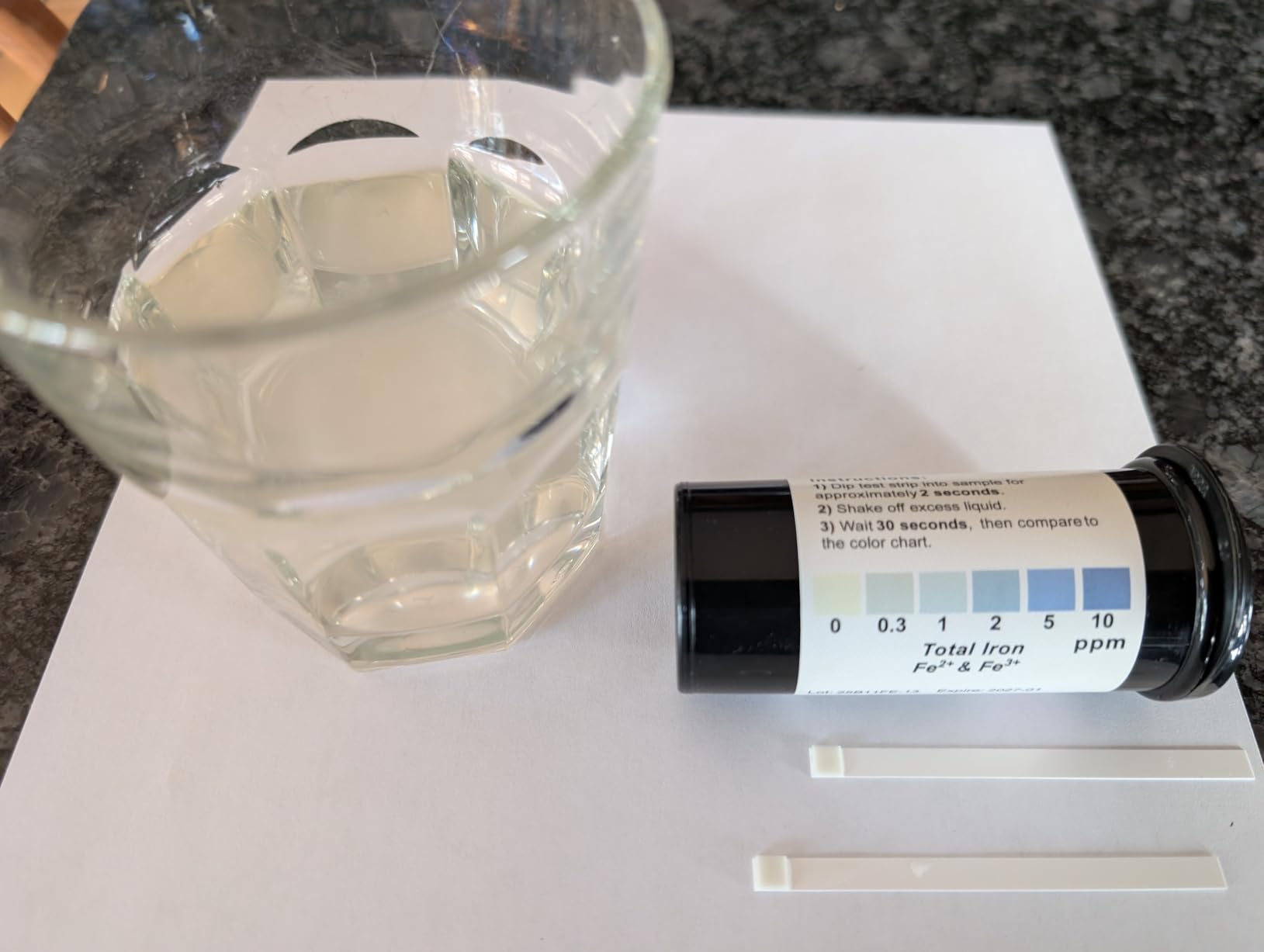 Total Dissolved Iron Test Strips, 0-10 ppm, 25-Pack | Vial of 25 Strips, for Measuring Water Quality, Made in USA customer photo 1