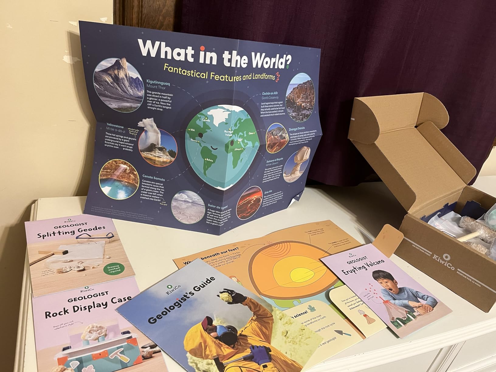 KiwiCo Volcano Science Kit for Kids Ages 5-8 - STEM Educational Toy & Science Gift with Rock & Mineral Exploration, Real Geodes, Magnifying Lens, Display Case & Eruption Experiment customer photo 2