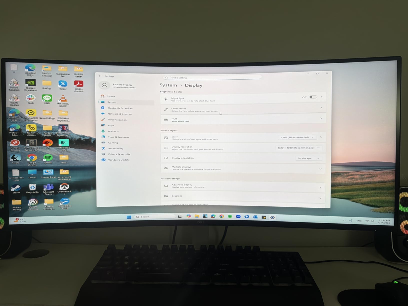 Dell 34 Monitor S3425DW, WQHD VA, 120Hz, FreeSync Premium, Eye Comfort | HDR10, Anti-Glare, 300 cd/m2 Brightness, 3,000:1 Contrast, 95% DCI-P3, 2x10W Speakers, USB-C 65W Power Delivery customer photo 1