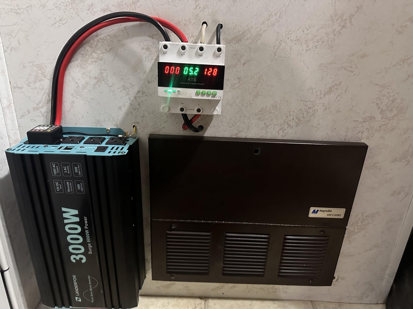 3000W Pure Sine Wave Inverter 12V DC to 120V AC 6000W Peak for RV | Power Inverters for Truck, Vehicles, Solar, Off-Grid with 3 AC Outlets, 30W USB-C, 5V/3.1A USB, Hardwire Port, Remote Control customer photo 2