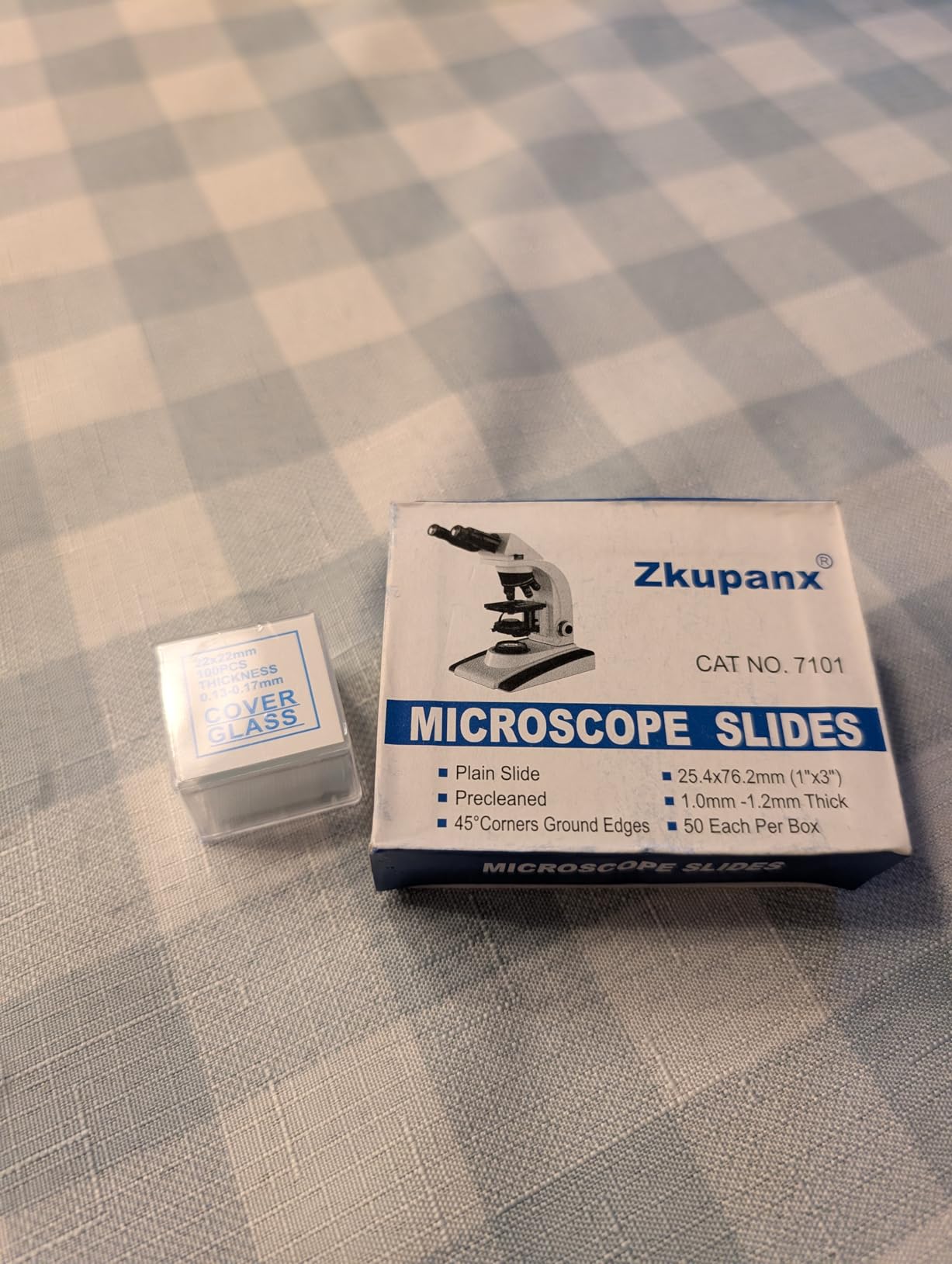 Zkupanx Microscope Slides and Coverslips Set - 50 Pre-Cleaned Glass Slides + 100 Cover Slips, Ground Edges, Laboratory Supplies for Scientific Experiments, Biology, Pathology customer photo 1