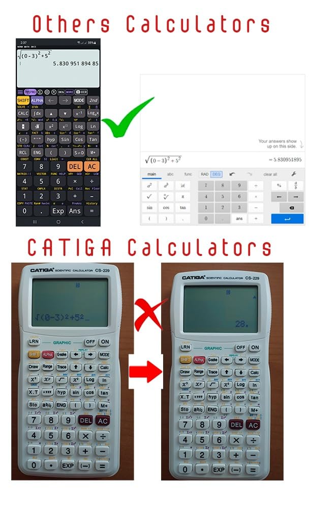 CATIGA Scientific Calculators with Graphic Functions, Graphing Calculators with Multiple Modes, Scientific Calculators for Students, High School or College Courses, Calculadora Cientifica, CS-229 customer photo 2