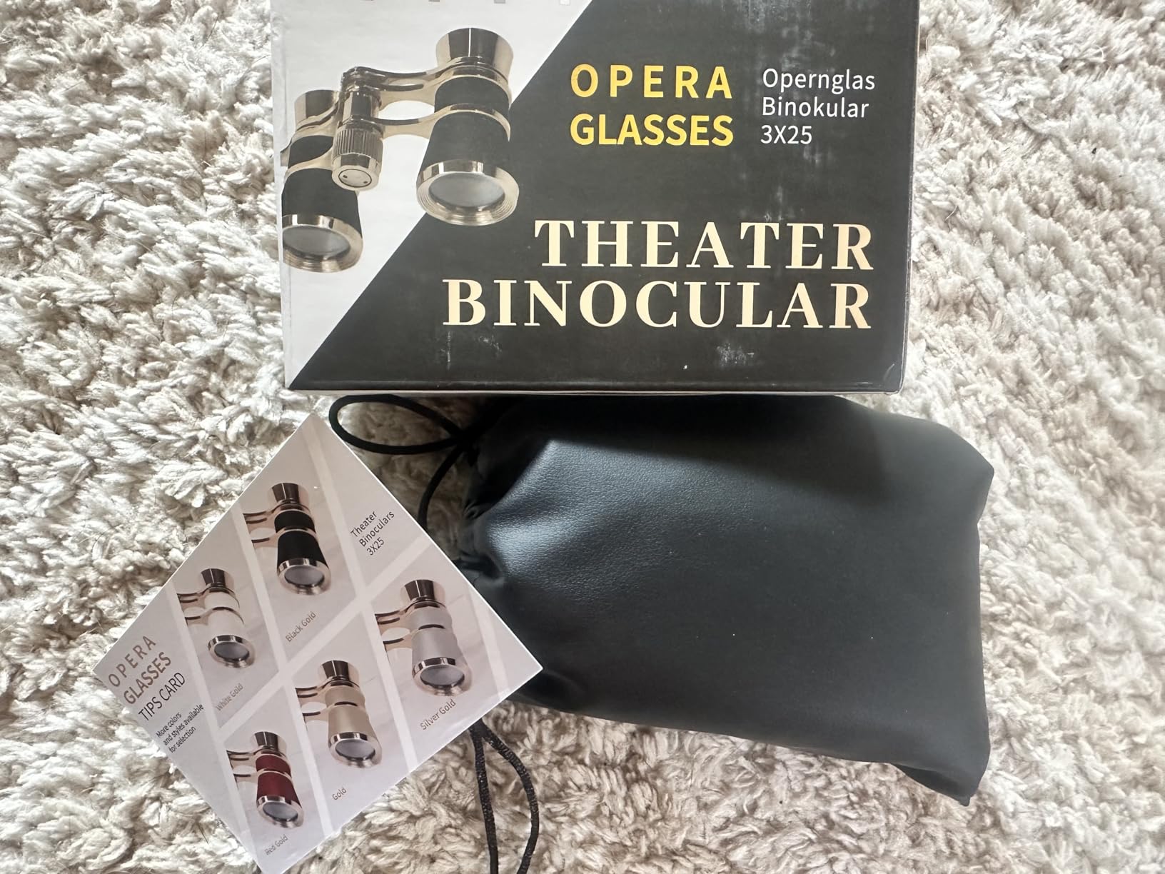 3X25 Theater Glasses Opera Binoculars with Adjustable Handle | Opera Glasses for Women Adults with Chain Mini Compact Opera Binoculars for Concerts Musical Cinema (White) customer photo 2