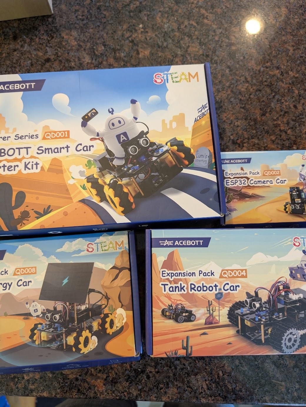 ACEBOTT Smart Robot Arm Car Kit with 5DOF, ESP32 Arduino/Python/Blockly Coding customer photo 1