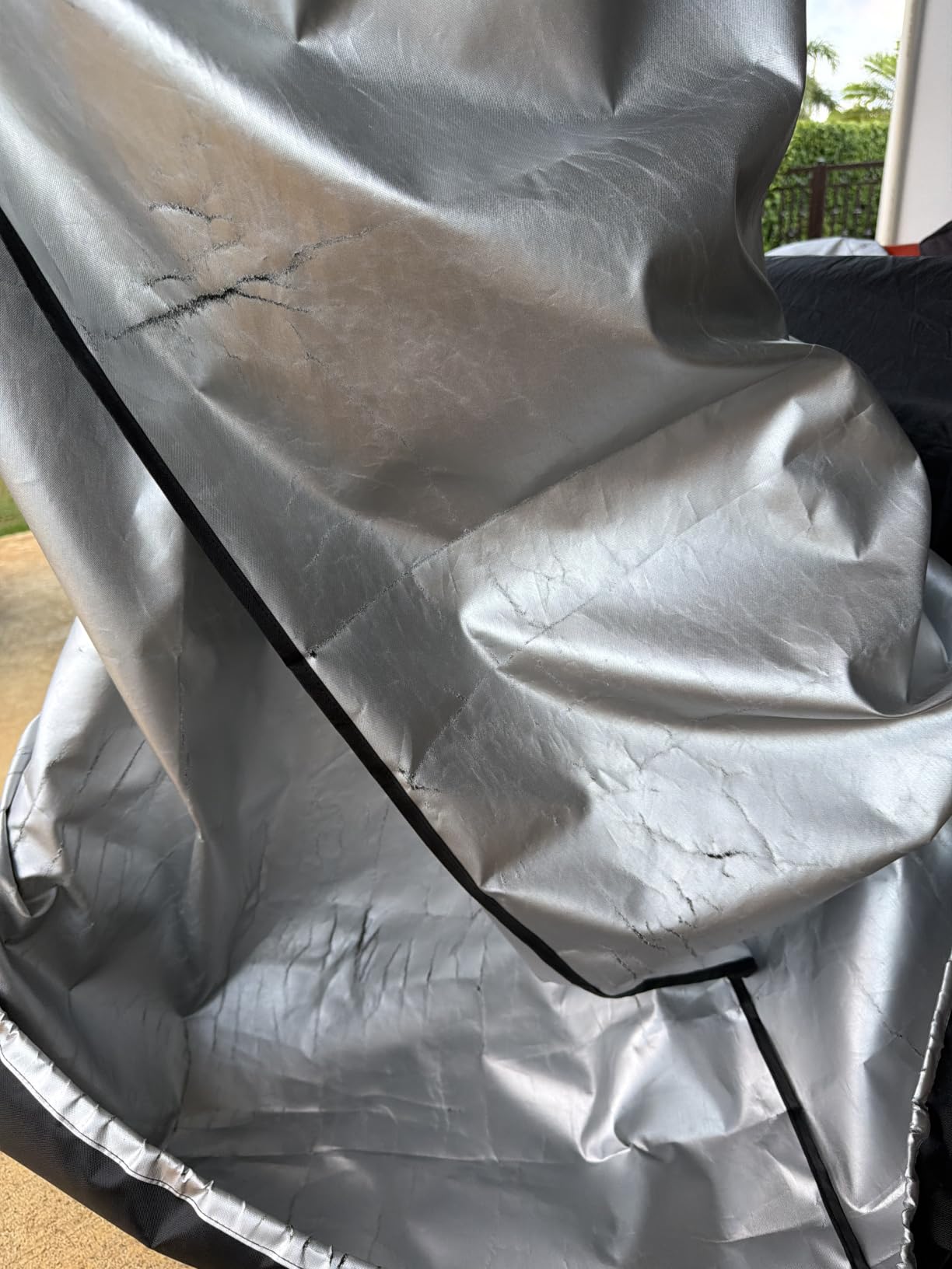 Telescope Cover Waterproof Outdoor, 47 x 63 Inch (160x120cm), Protective Protector for Large Astronomical Telescopes Indoor Outside Against Sun Dust Moisture, Adjustable Fixing Drawstring (Silver) customer photo 2