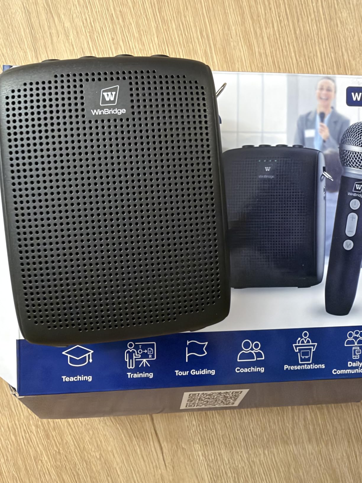 WinBridge Wireless Voice Amplifier with Microphone for Teachers, Tour Guides | Portable PA System with Wireless Handheld Mic, Bluetooth Speaker for Classroom, Public Speaking & Outdoor Events WB009 customer photo 2