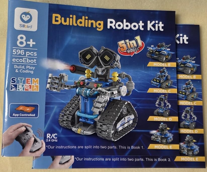 Sillbird STEM Robot Building Kit with Remote Control Gifts for Boys 8-14 | Coding Robotic Toy, Birthday Presents for Kids Ages 8+, App-Controlled, Buildable 5in1 Models, LED Eyes, 596 Pieces customer photo 1