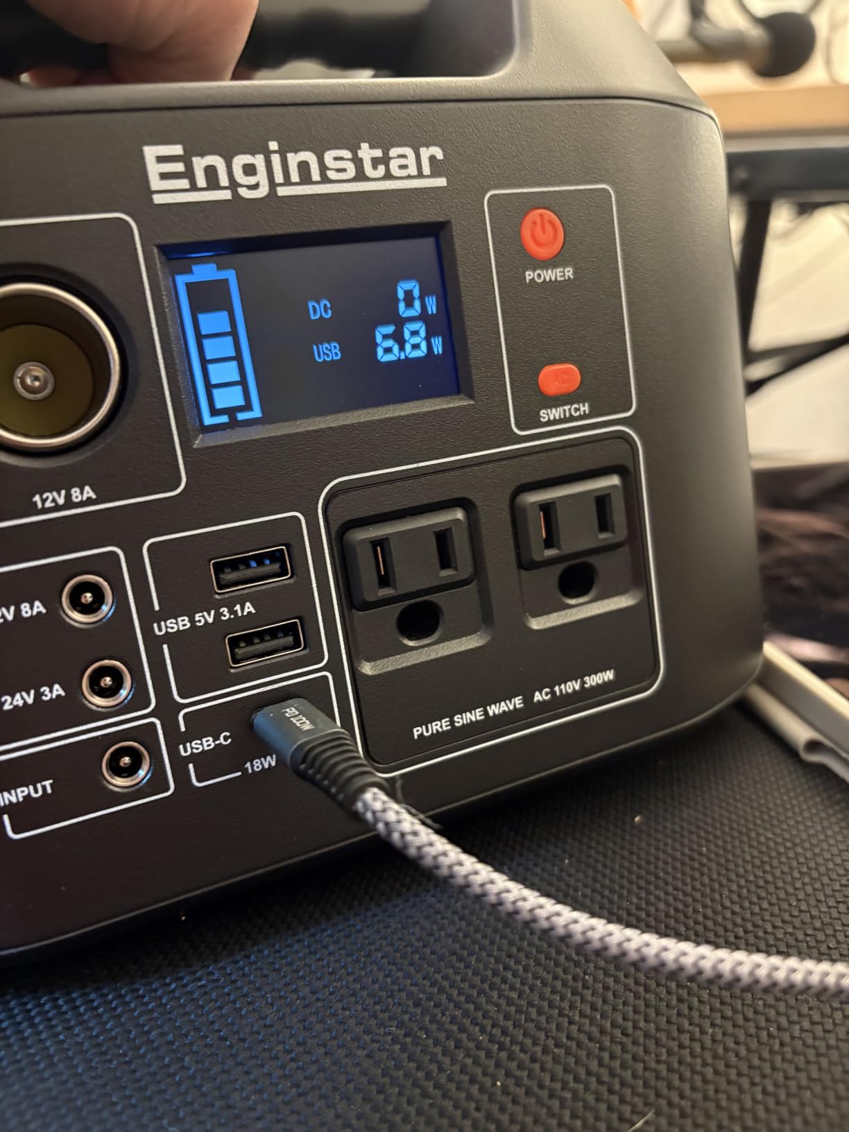 EnginStar Portable Power Station 300W 296Wh Solar Generator | Pure Sine Wave AC Outlet for Outdoors Camping Travel and Emergency Blackout, 80000mAh Backup Battery Power Supply for CPAP customer photo 2