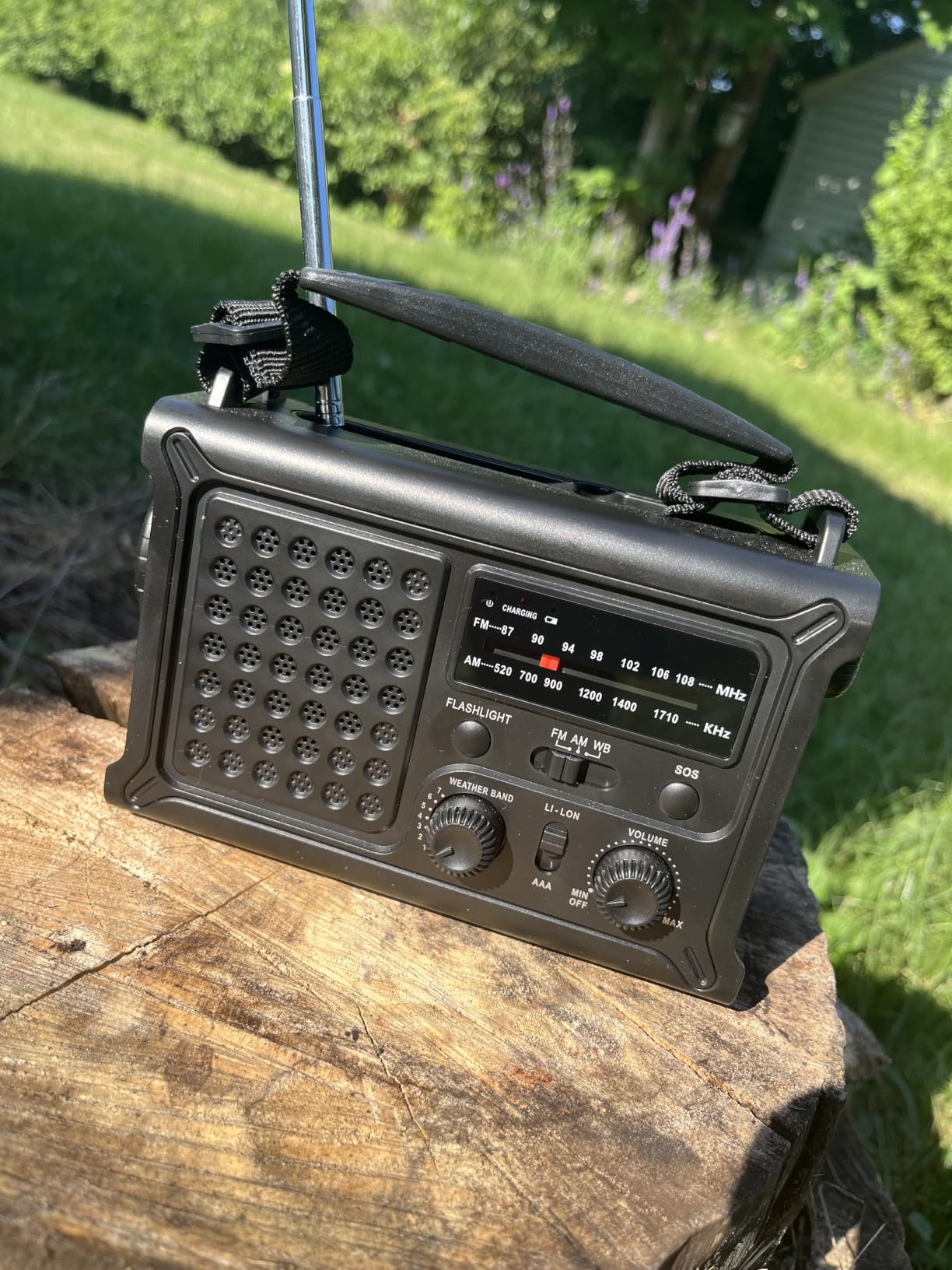 NOAA Weather Radio, 12000mAh Emergency Portable Radio, Hand Crank & Solar | AM/FM, 8500mm² Solar Panel, Rechargeable Battery, Flashlight, Reading Light, SOS and USB Charging for Camping and Emergencies customer photo 1