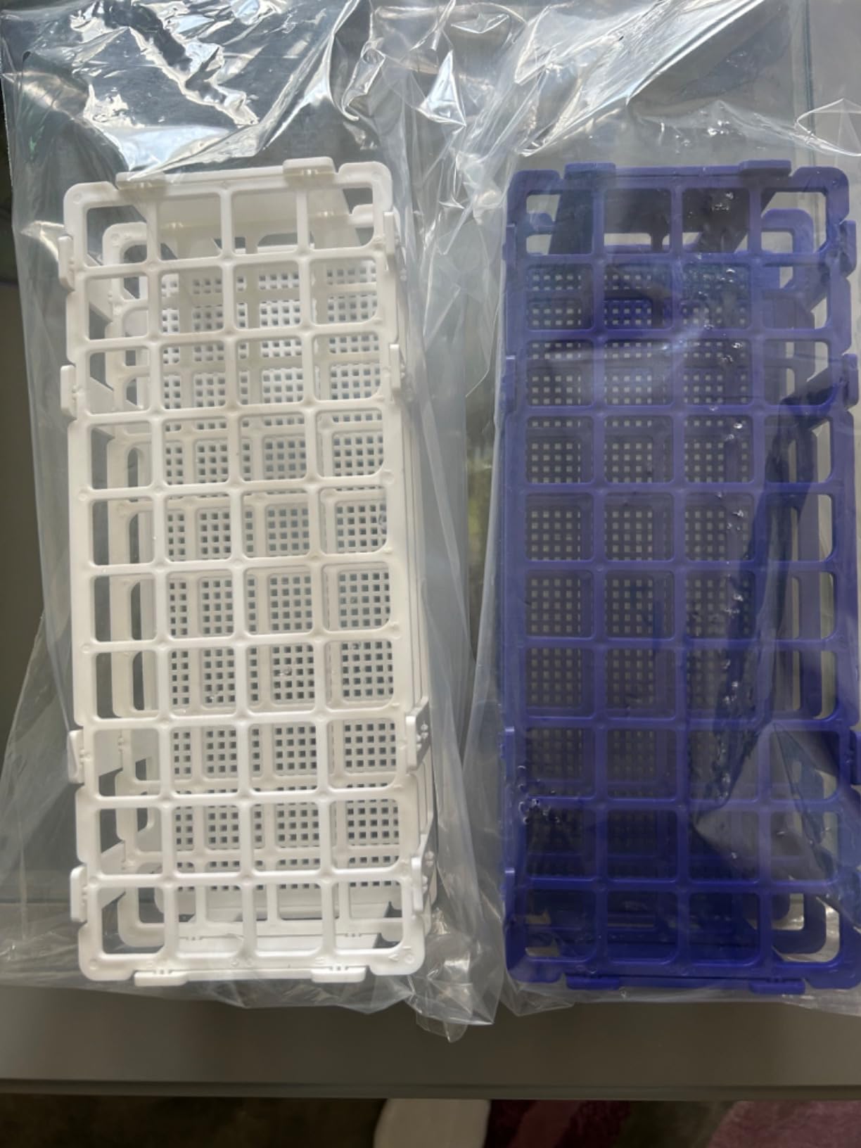 CroBlissful 4 Pcs 40 Hole Plastic Test Tube Rack Lab Holder Rack for 16mm/20mm Tube Detachable, White customer photo 2