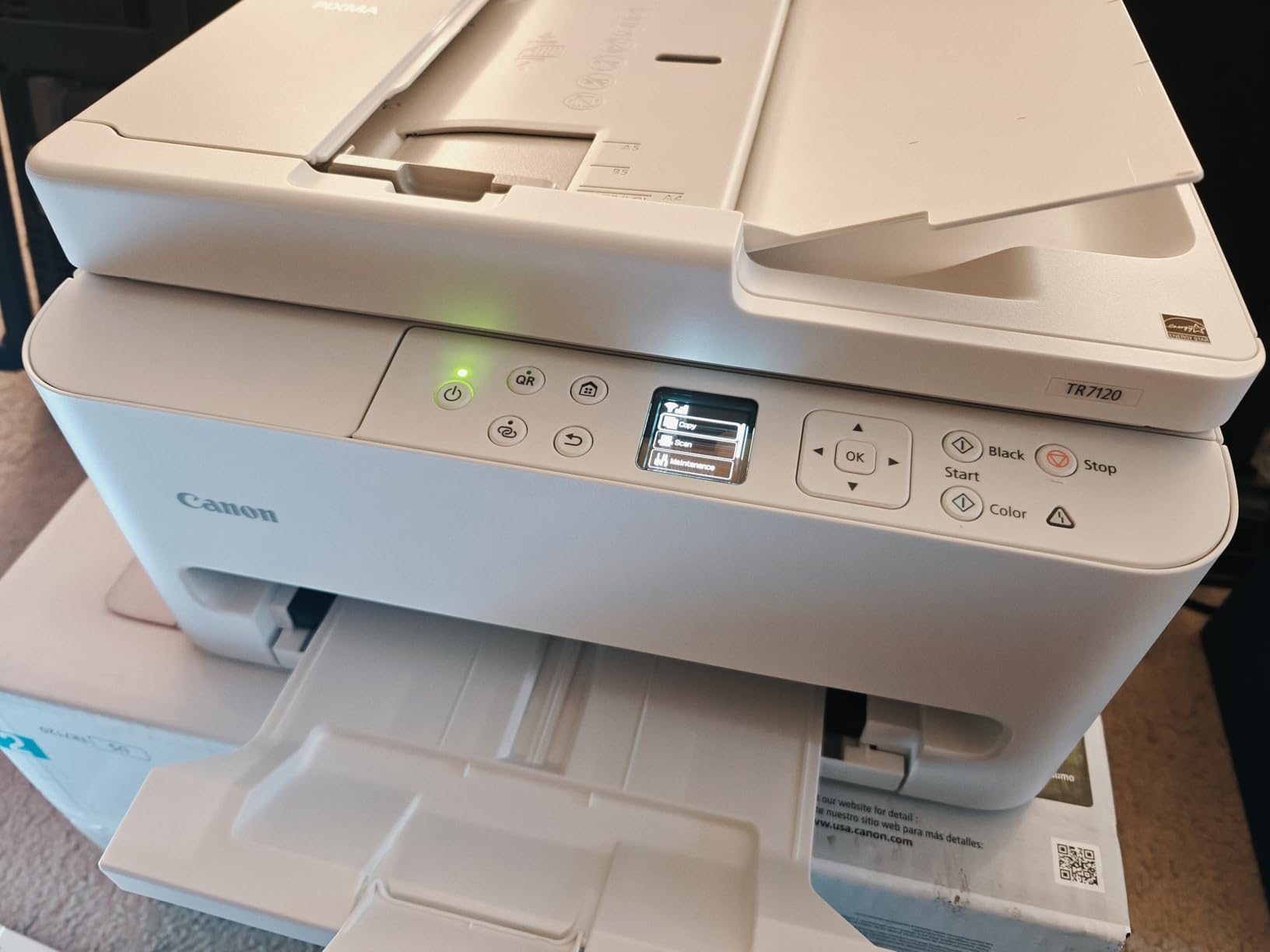 Canon PIXMA TR7120 Wireless Color Inkjet Printer for Duplex Printing, White - Home Printer with Copier/Scanner, Auto Document Feeder, Compact Design, Intuitive Control Panel customer photo 1