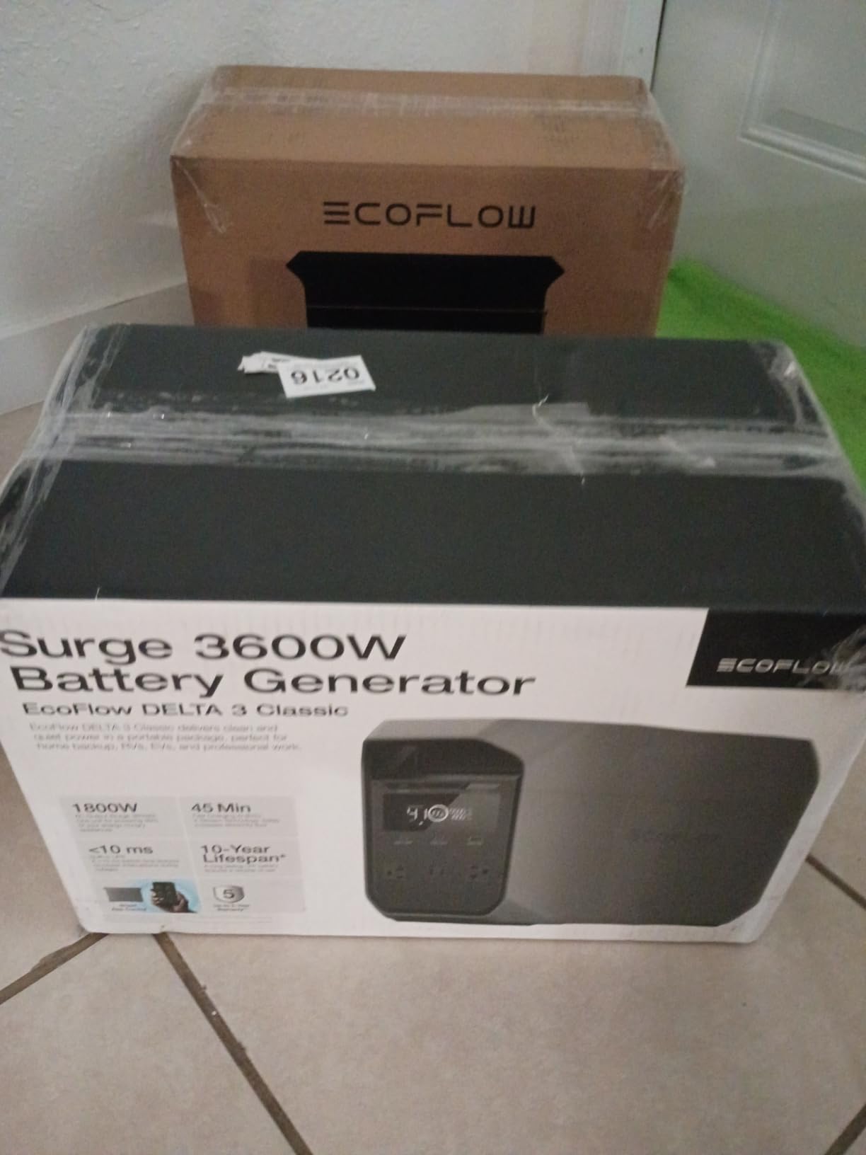 EF ECOFLOW Portable Power Station Delta 3 Classic, 1024Wh 1800W AC | 3600W Surge, 1 Hr Fast Charge, 100W USB-C Output, LiFePO4 Battery, 10ms UPS Solar Generator for Home Backup, Camping & RVs customer photo 2