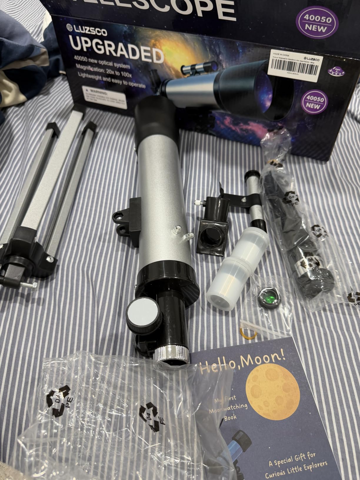 Telescope for Kids, 50mm 100x Silver Beginner Telescope with Tripod customer photo 2