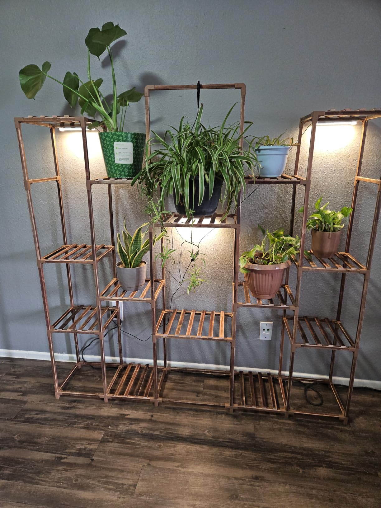 Bamworld Plant Stand with Grow Lights Large Plant Shelf Indoor Hanging Plants customer photo 2