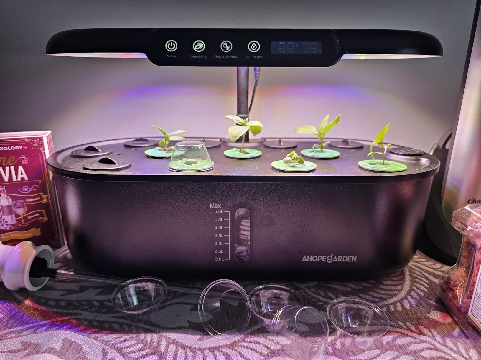 Ahopegarden Hydroponics Growing System Herb Garden: 10 Pods Indoor Garden Kit with LED Grow Light and Smart Temp & Humidity Display - Plant Germination Kit for Home Kitchen customer photo 2