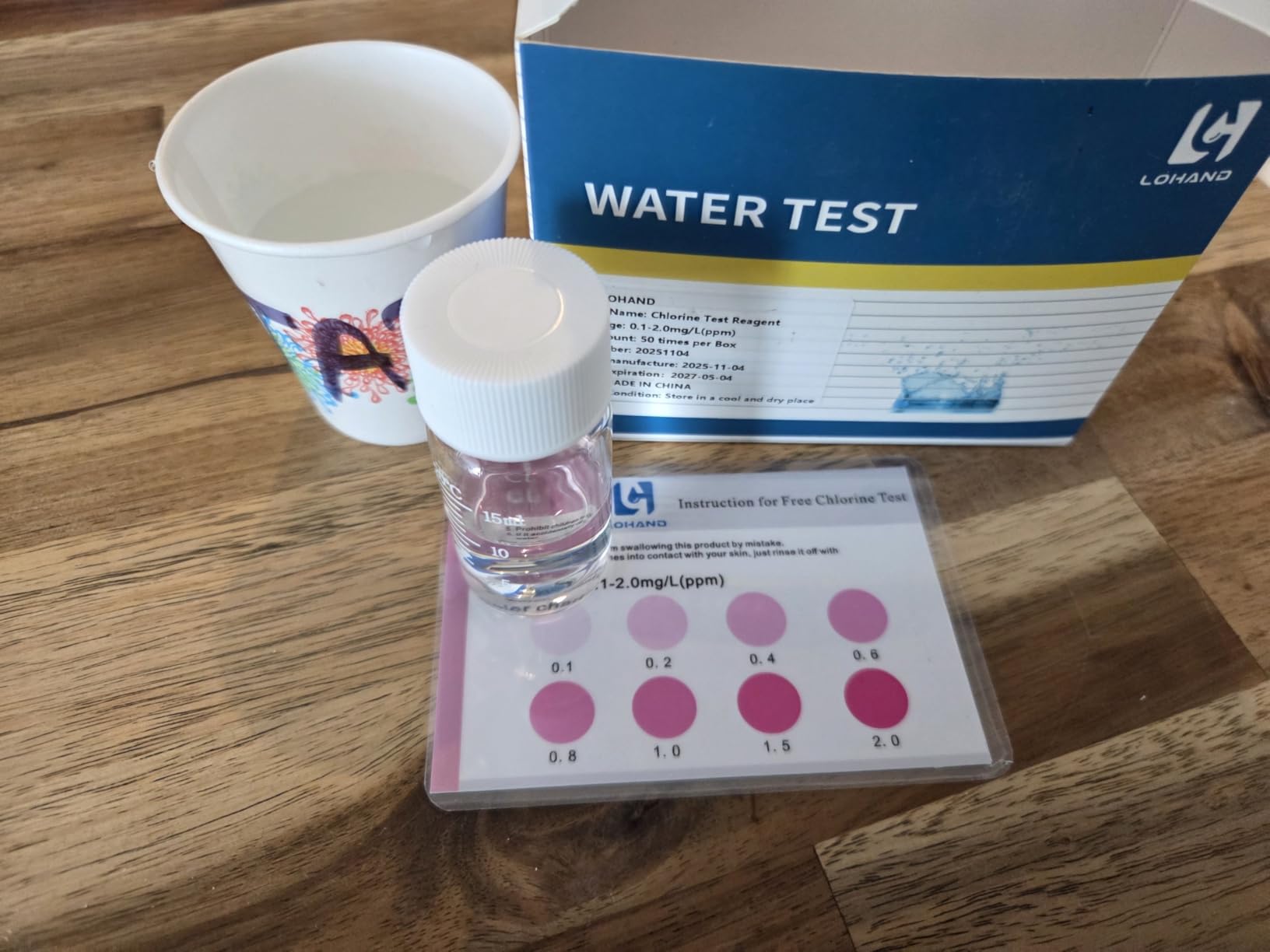 LOHAND Free Chlorine Test Kit, 50 Tests, 0.1-2 ppm Measurement Range | Fast Detection, DPD Colorimetric Kit Water Test for Drinking Water, Tap Water, Swimming Pool and Aquaculture customer photo 2