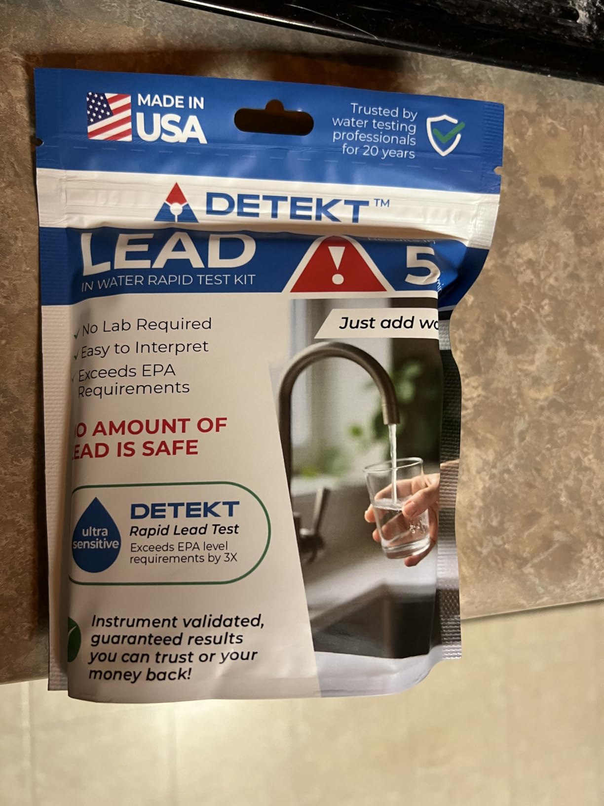 Detekt Lead in Drinking Water Test Kit - 5-Min Results for Home - DIY customer photo 1