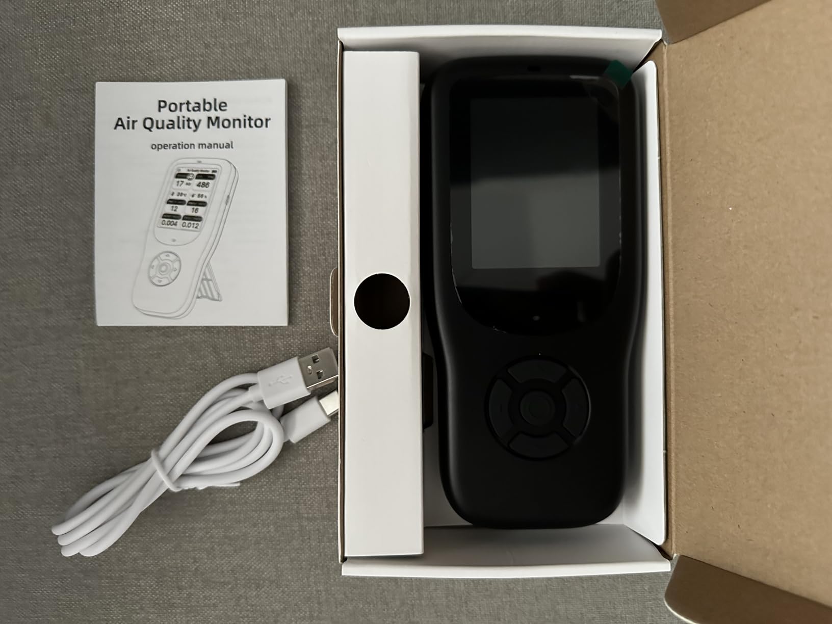 11-in-1 Air Quality Monitor - Portable Indoor Air Quality Detector with Stand, Real-Time Test for AQI, CO2, PM2.5, PM1.0, PM10, TVOC, HCHO, Particles, Humidity & Temperature customer photo 1