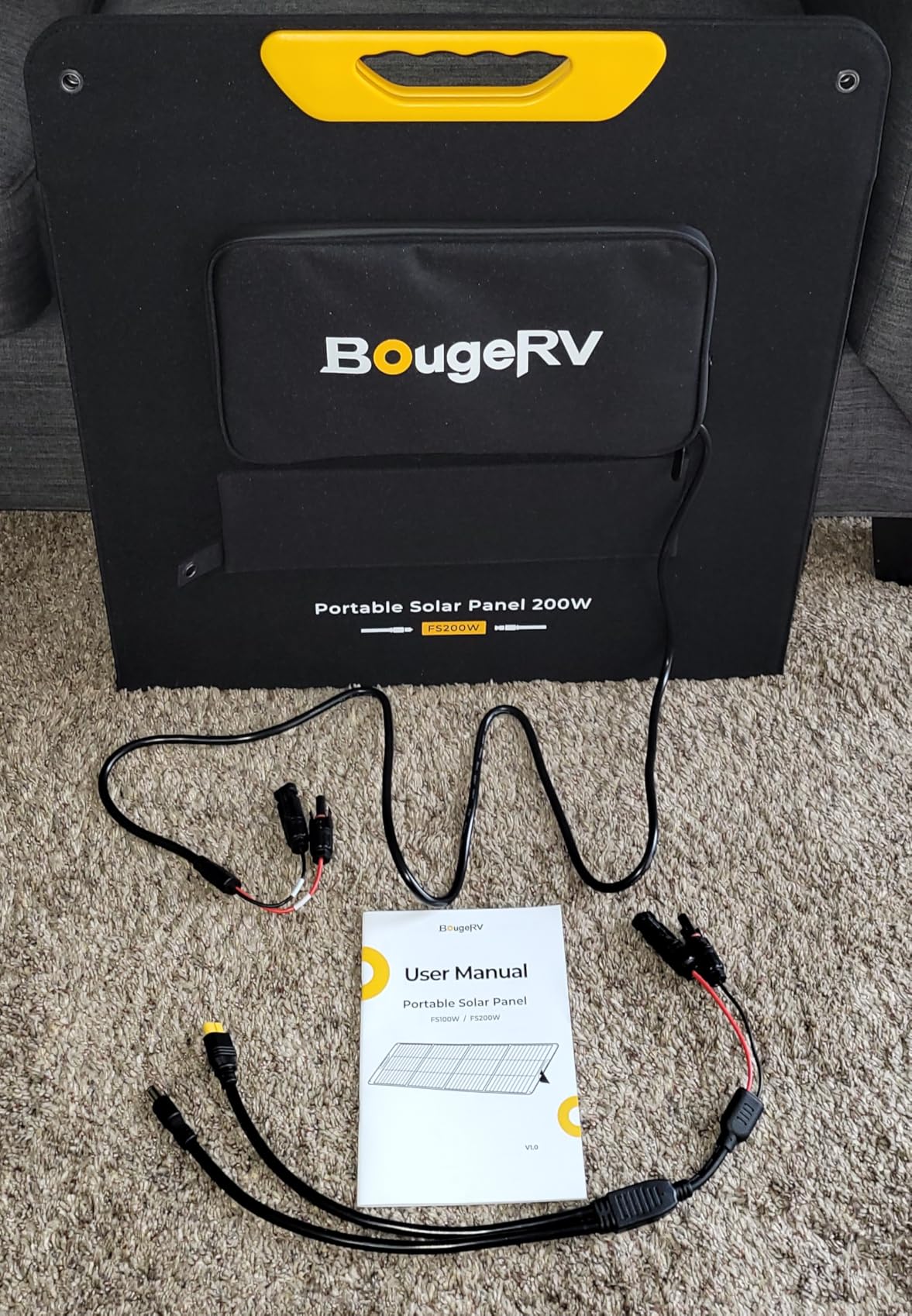 BougeRV 200W Portable Solar Panel, N-Type Foldable Solar Charger Fiberglass | 200W Solar Panel, Fiberglass Layer, Foldable Charging Design, 25% High Efficiency, IP65 Protection for Camping RV, Off-Grid customer photo 2