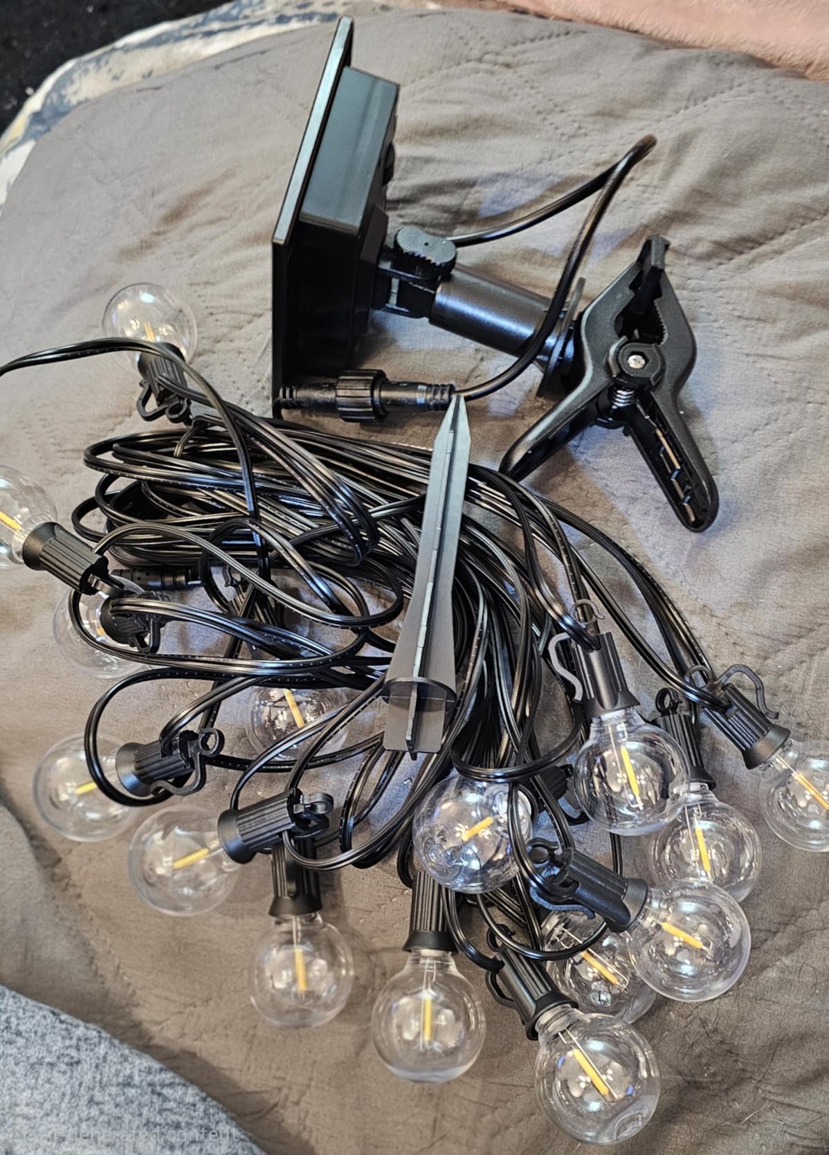 Minetom 100FT Solar String Lights Outdoor Waterproof, S14 Patio Lights | 31+2LED Shatterproof Bulb, Remote Type-C Port Timable, 3 Light Modes Dimmable Solar String Lights for Outside, Yard, Camping customer photo 1