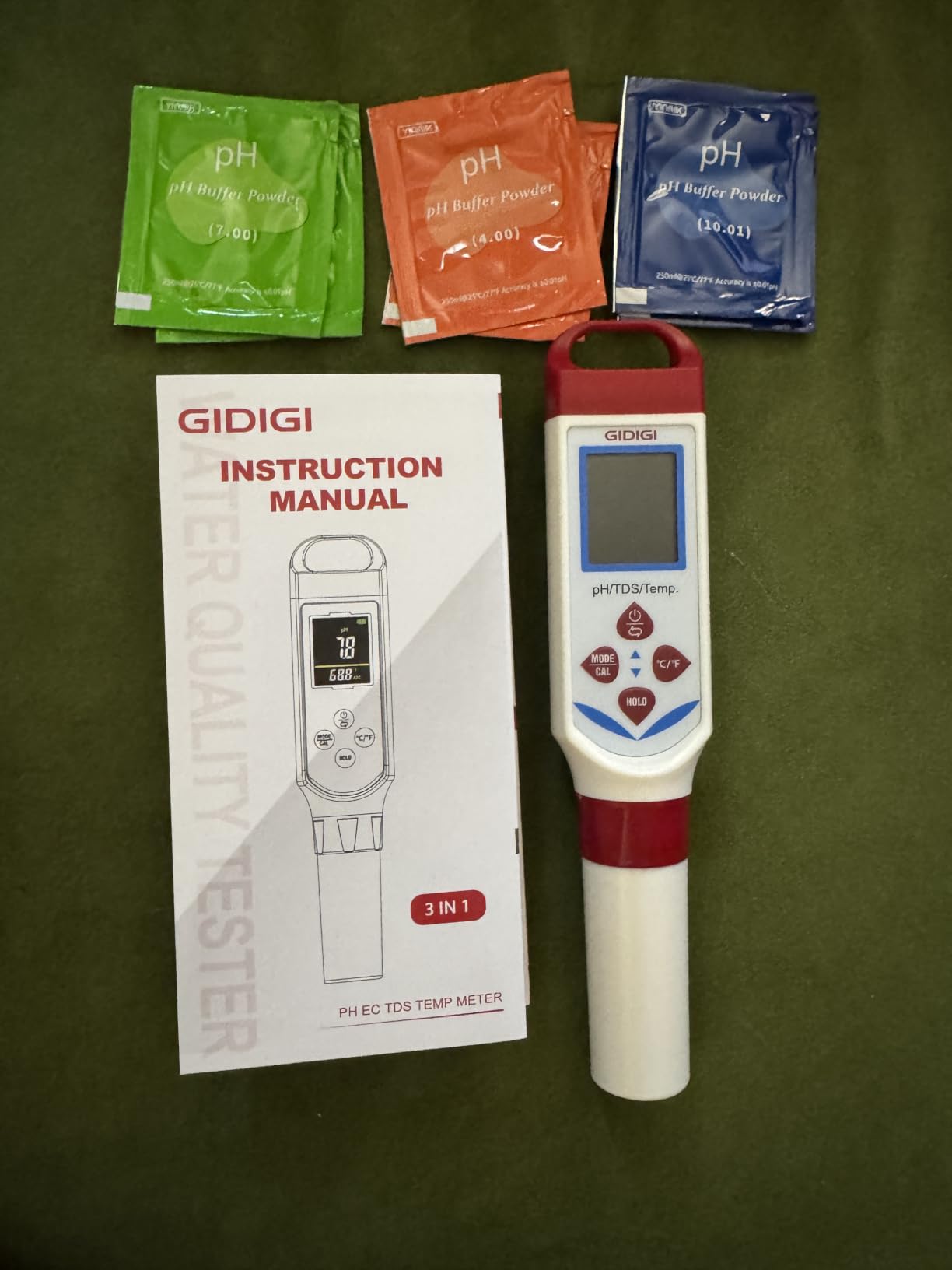 Digital pH Tester for Water, 3 in 1 pH TDS Meter for Drinking Water | 0-9990ppm pH pen with Color Display & Green Probe | AAA Battery Powered Water Tester for Drinking Water, RO/DI System customer photo 2