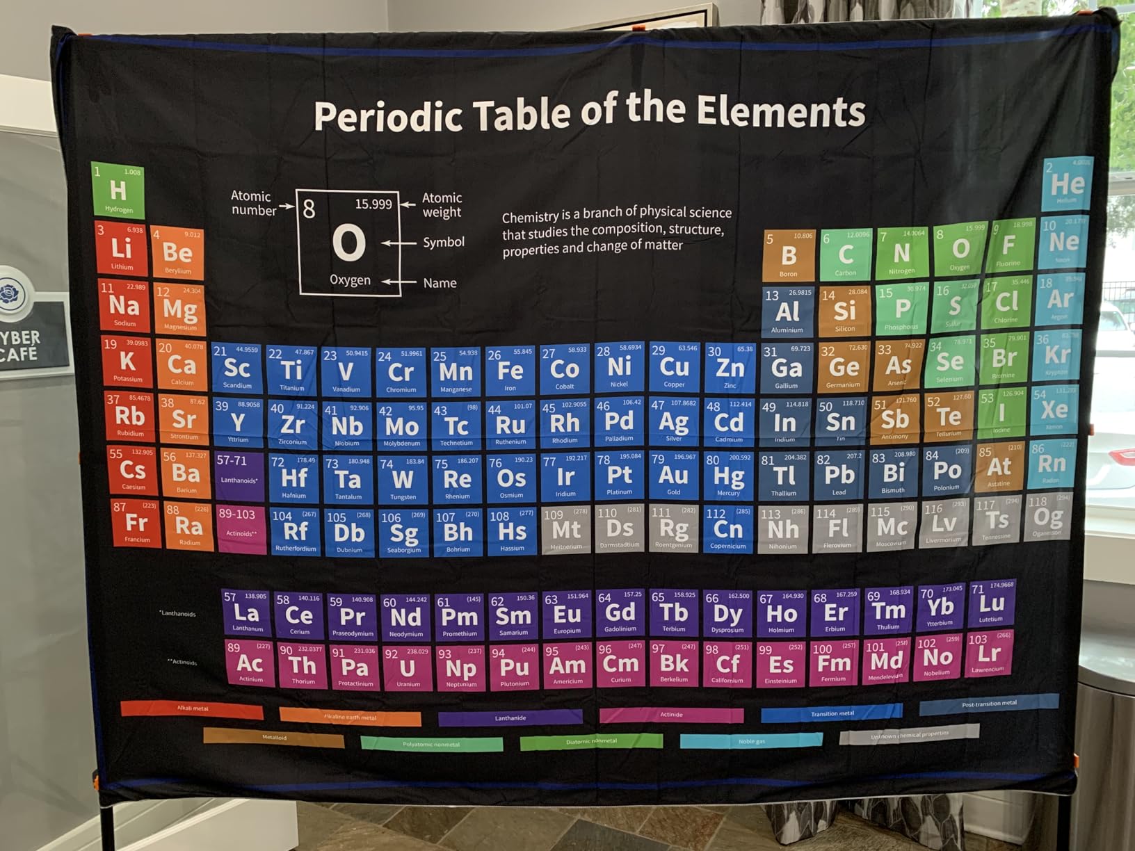 Riyidecor Periodic Table Tapestry 91Wx71H Inch Chemistry Science Elements Teachers School Educational Scientific Student Wall Hanging Teens Cool Aesthetic Home Dorm Decor Art Living Room Bedroom customer photo 2