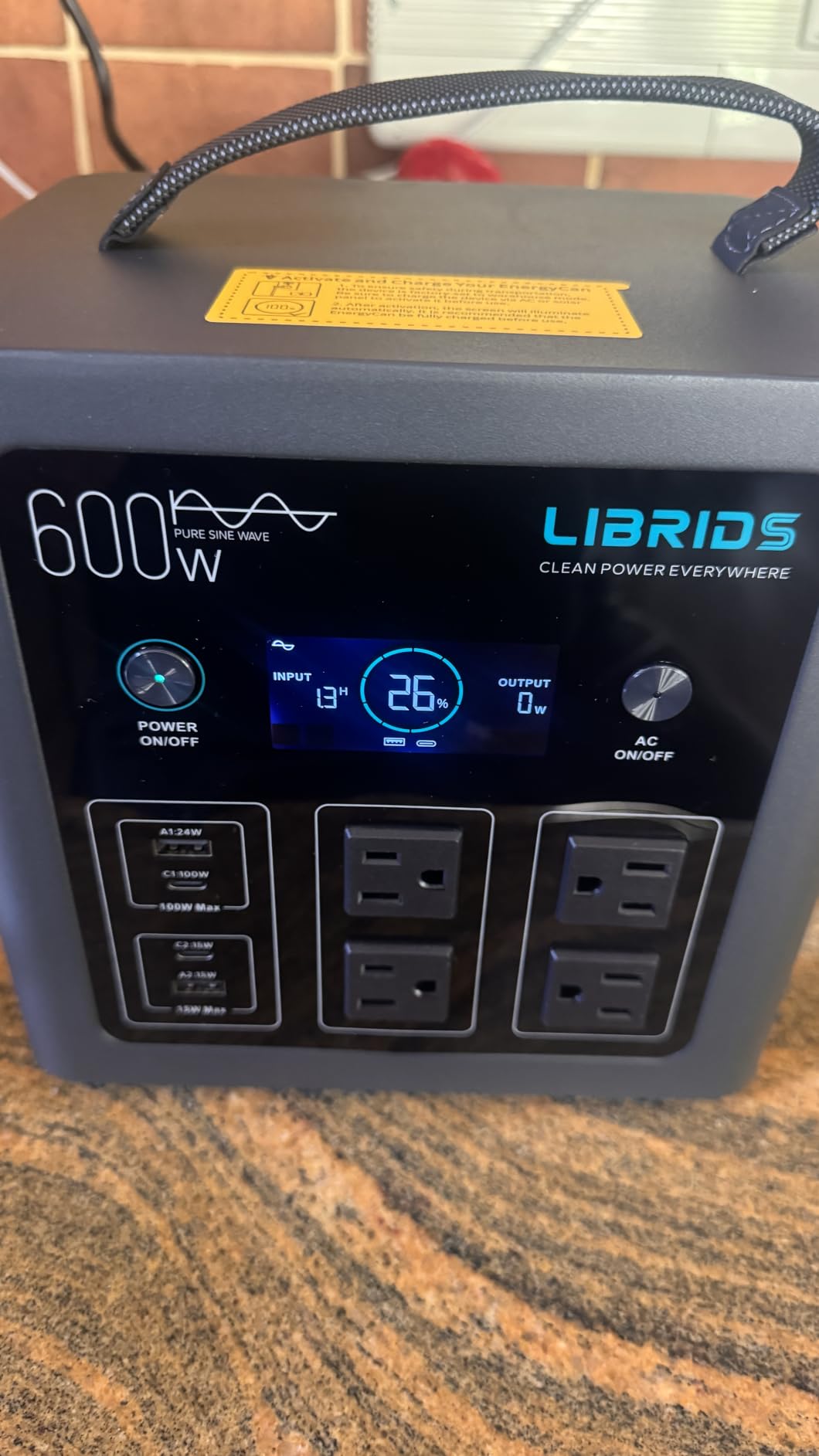 LIBRIDS Portable Power Station 640Wh, 1200W Surge, Solar Generator 4 AC | Backup LiFePO4 Battery, 1.5Hr Charge, 10ms UPS, 8 Ports, Pure Sine Wave Metal Design for RV Camping, Home Backup & Emergency customer photo 2