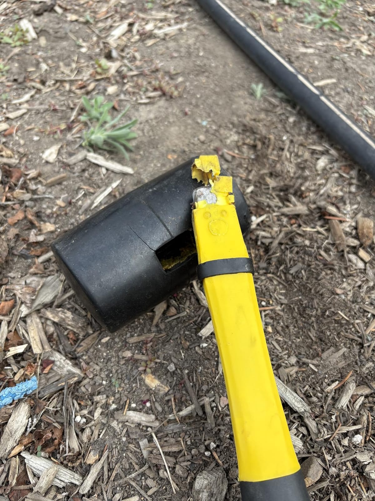 Small Rock Hammer 20 oz Heavy Balanced One-Piece Forged Steel, Yellow | Rock Pick Hammer for Rockhounding, Fossil Hunting, Prospecting and Light Masonry with Pointed Tip & Shock-Dampening TPR Grip customer photo 2
