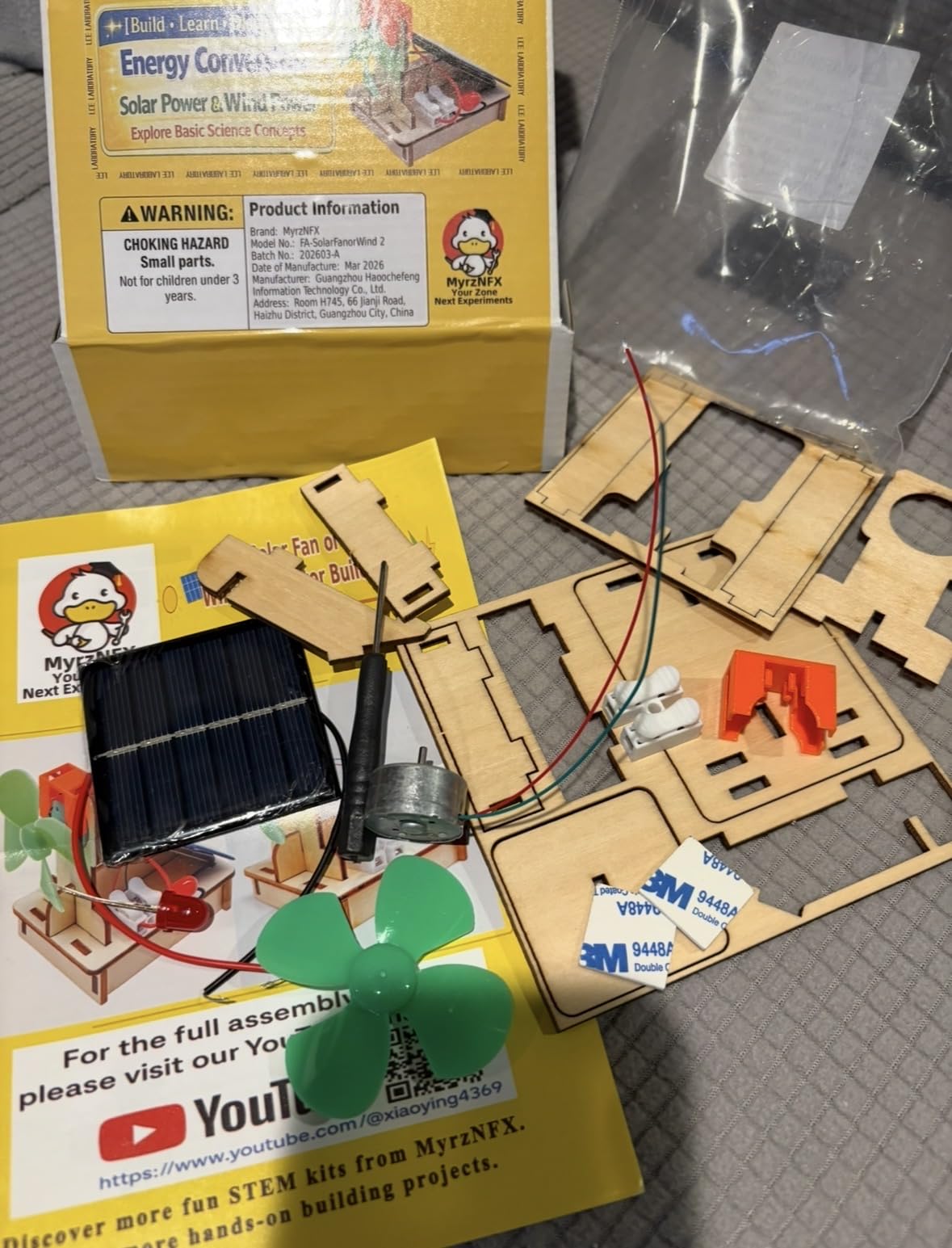 Solar Fan Wind Generator STEM Kit for Kids 8-12, Solar Power LED Experiment | Build a solar fan and wind generator to explore solar power, wind energy, and LED circuits through STEM experiments. customer photo 2