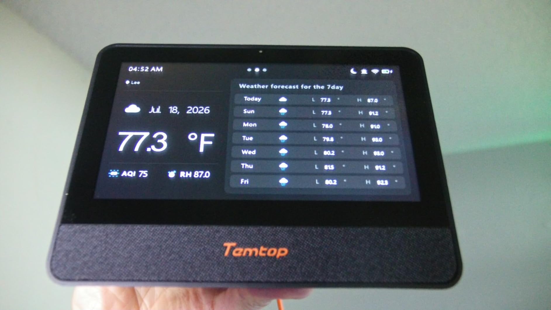 Temtop M100 2nd Gen WiFi Air Quality Monitor, 7 Inch Touchscreen CO2 Detector & Air Quality Tester for PM2.5 PM10 TVOC Temperature Humidity customer photo 1