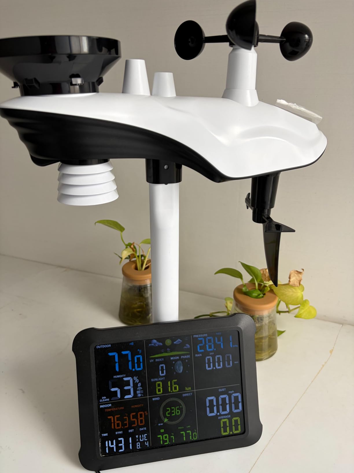 Sainlogic 5G/2.4G WiFi Weather Station with 24/7 AI Weather Forecast, Weather Stations Wireless Indoor Outdoor, UV, Rain Gauge, Wind Speed/Direction, App Alerts, 2 Years Data Export customer photo 2